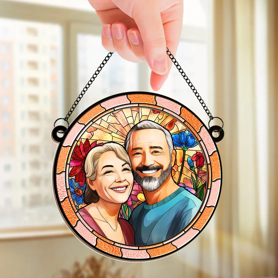 Custom Photo Fall For You More Every Day - Couple Personalized Window Hanging Suncatcher Ornament - Gift For Husband Wife, Anniversary - Image 3