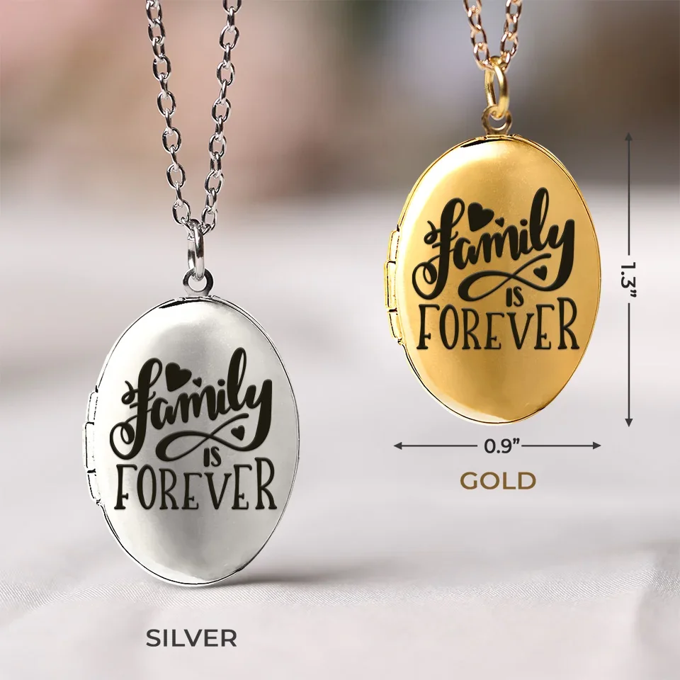 Custom Photo Family Is Forever - Family Personalized Custom Locket Necklace - Gift For Family Members - Image 5