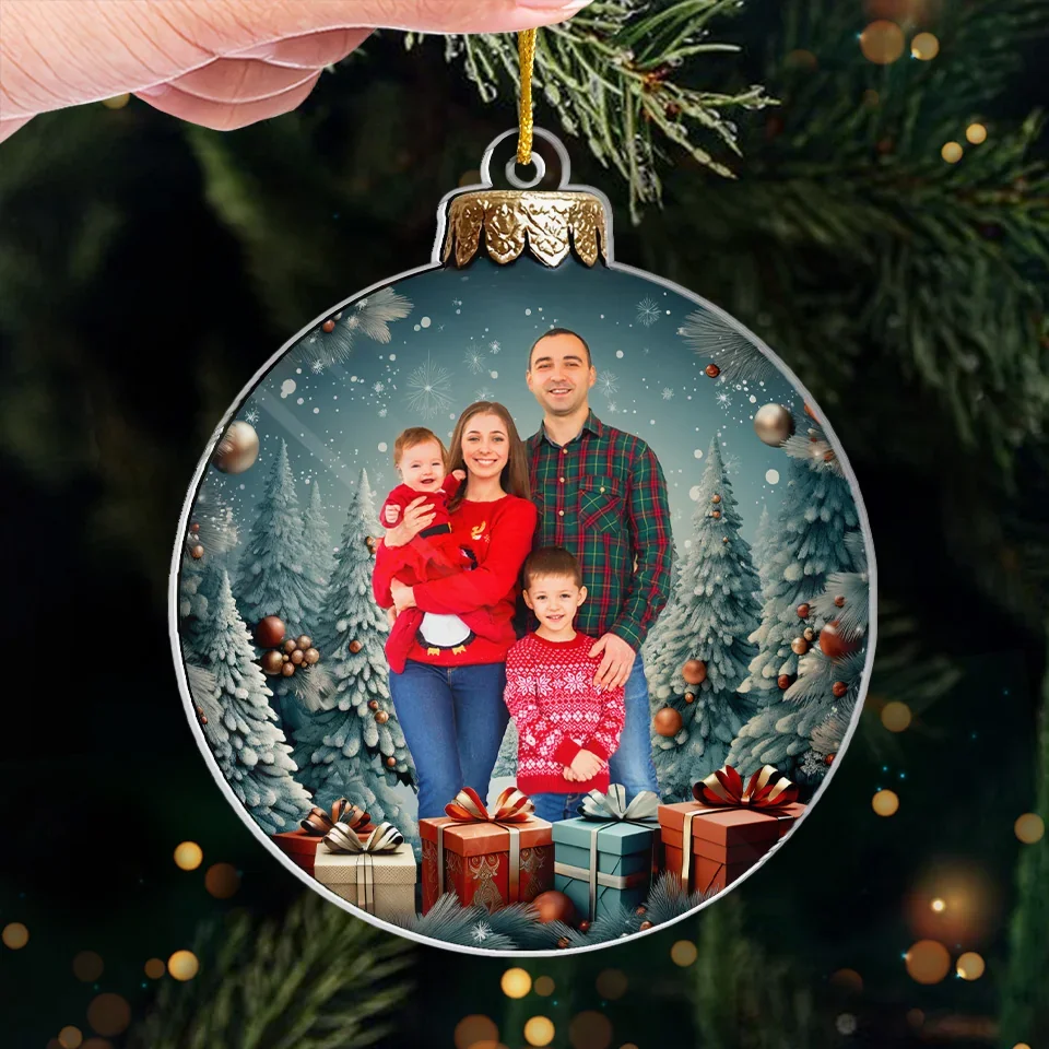 Custom Photo Family Is The True Meaning Of Christmas - Family Personalized Custom Ornament - Acrylic Custom Shaped - Christmas Gift For Family Members - Image 4