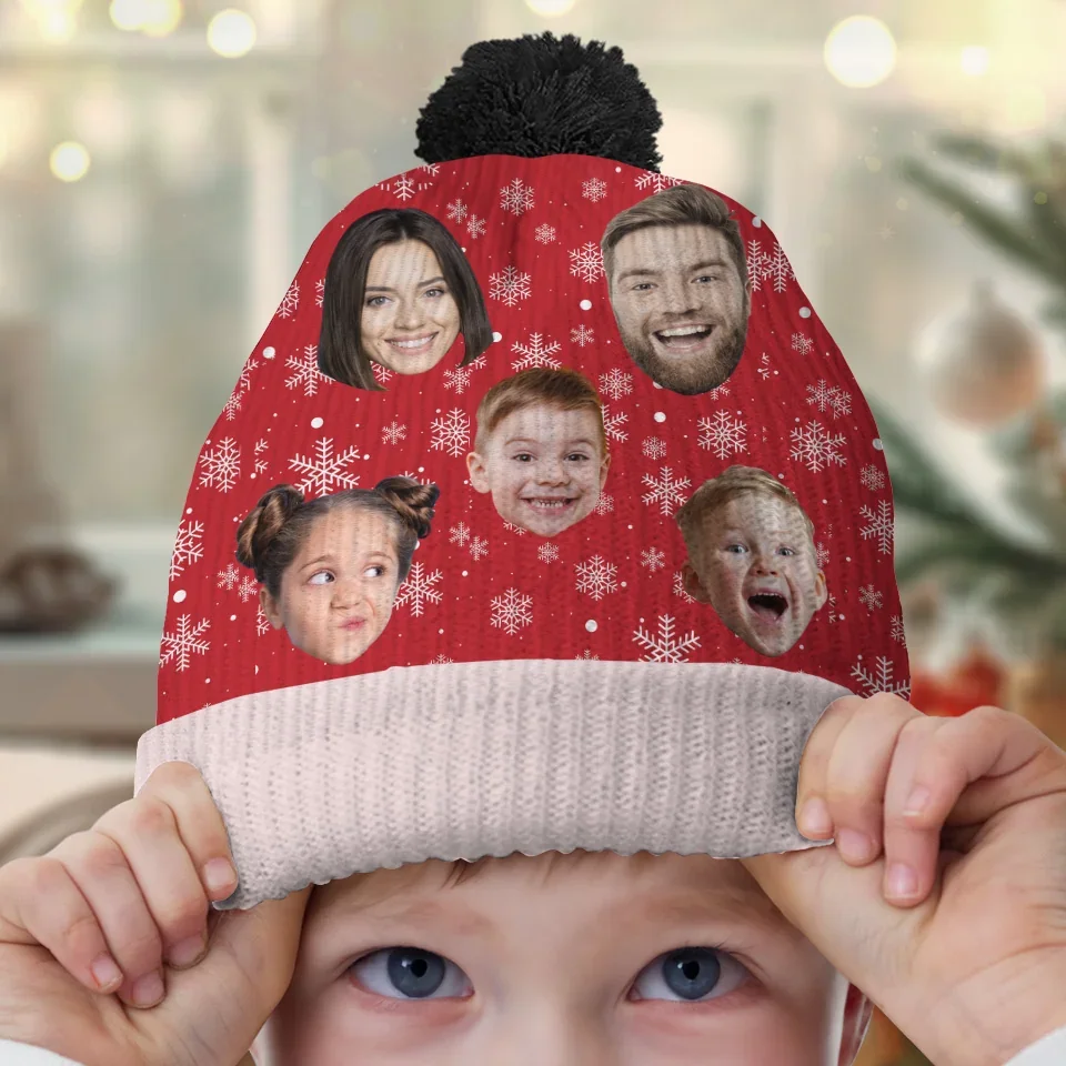 Custom Photo Family Makes Every Holiday Moment Special - Family Personalized Custom Christmas Beanie Hat - Christmas Gift For Family Members - Image 6