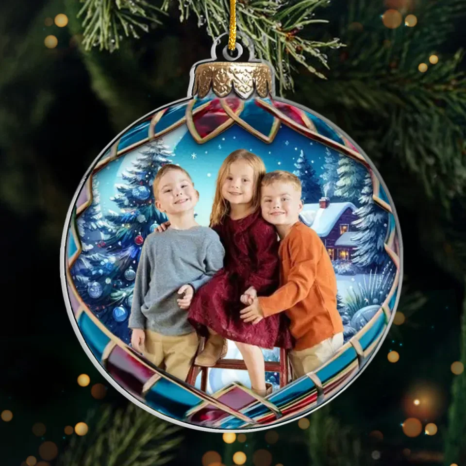 Custom Photo Family Makes The Season Brighter - Family Personalized Custom Ornament - Acrylic Custom Shaped - Christmas Gift For Family Members - Image 2
