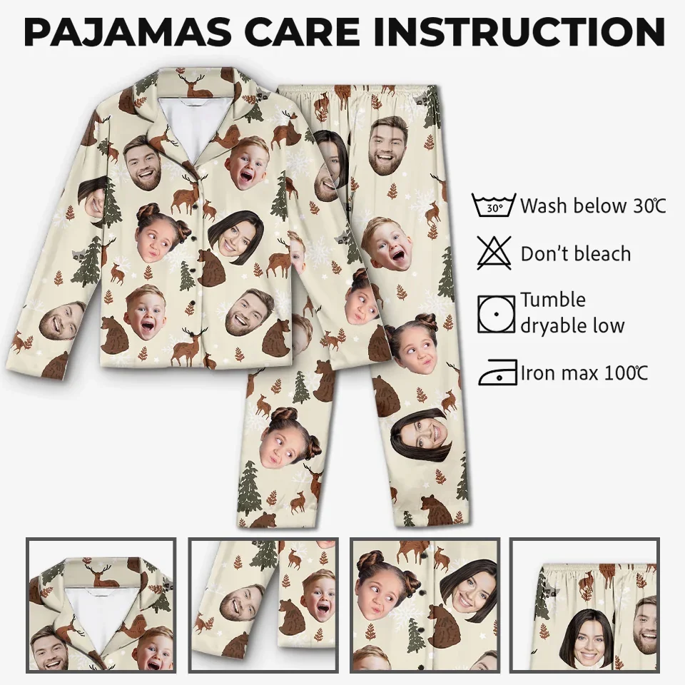 Custom Photo Family Time Is The Best Time When Everyone Is Cozy Together - Family Personalized Custom Pajamas - Christmas Gift For Family Members - Image 4