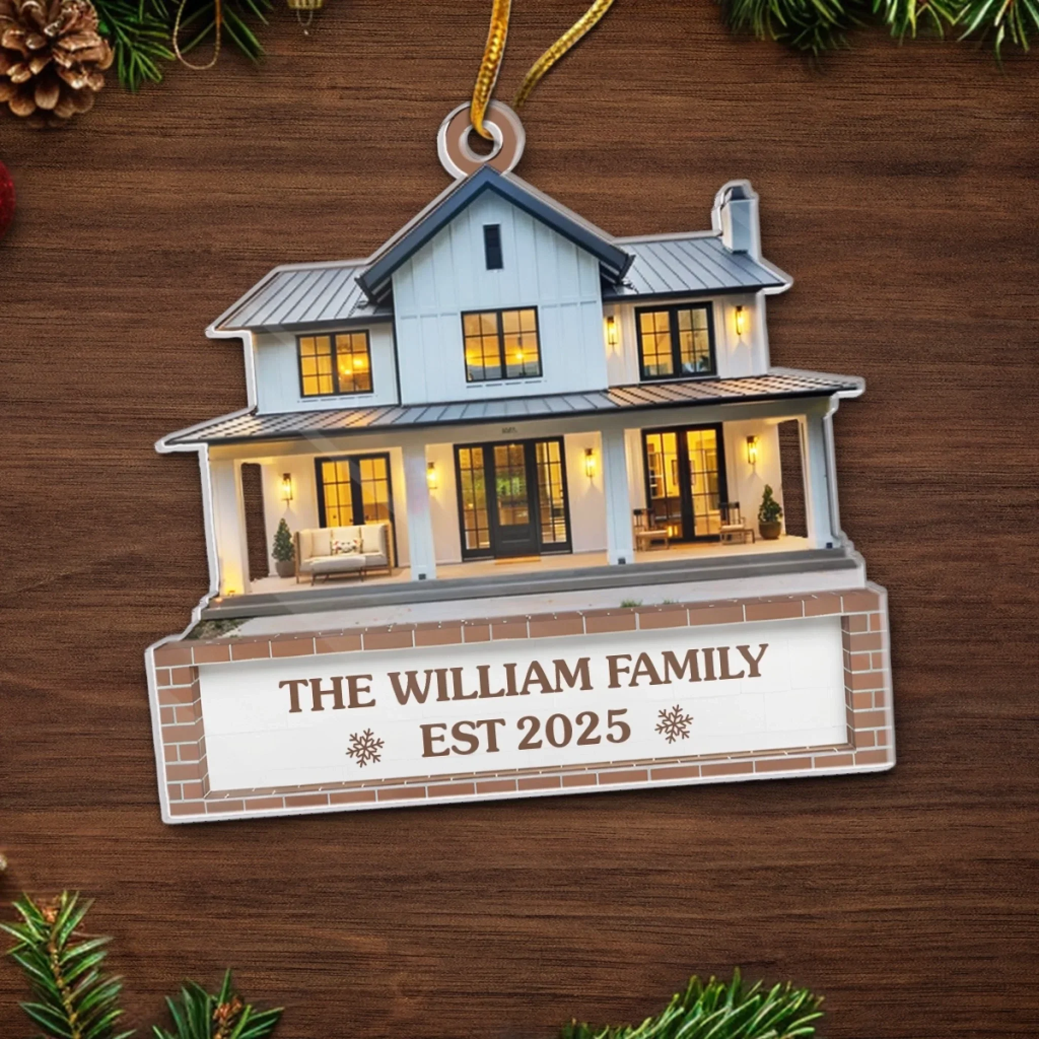 Custom Photo First Christmas In New Home Ceramic Ornament - Personalized Anniversary Christmas Wedding Gifts For Husband And Wife, Him And Her, New Homeowners, Couples, Friends - First Cozy Christmas - Image 5