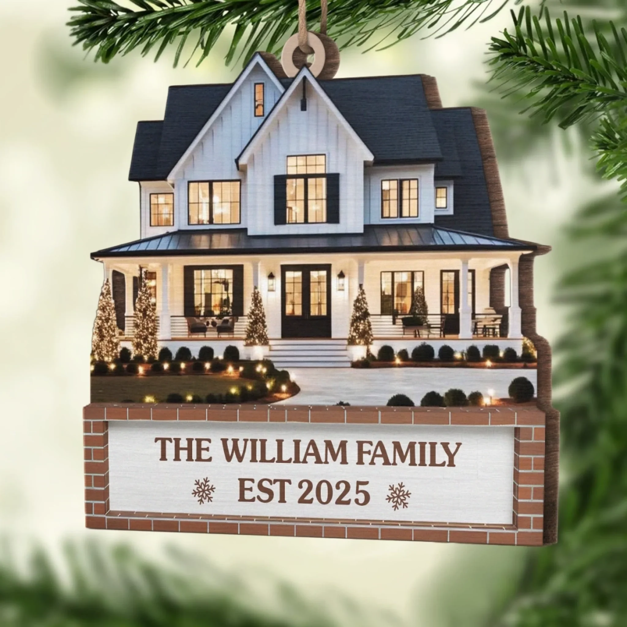 Custom Photo First Christmas In New Home Wood Ornament - Personalized Anniversary Christmas Wedding Gifts For Husband And Wife, Him And Her, New Homeowners, Couples, Friends - Love Fills Home - Image 5