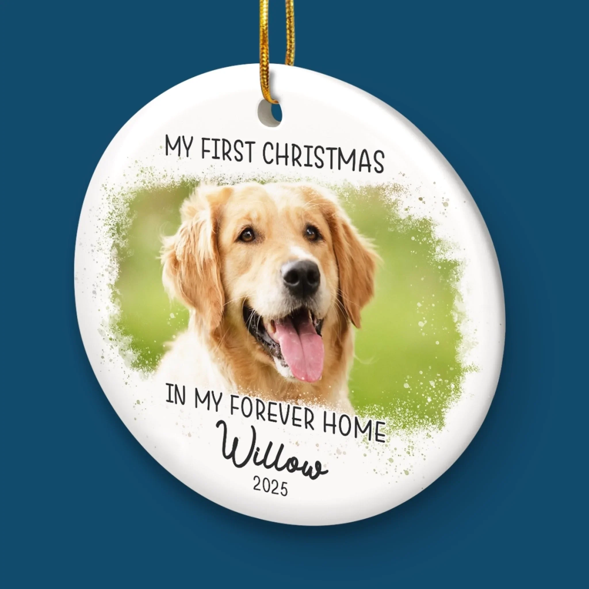 Custom Photo First Christmas Pet Ceramic Ornament - Personalized Christmas Birthday Gifts For Dog Lovers, Cat Lovers, Pet Dad And Mom, New Pet Ornament - First Christmas With Fur Baby - Image 5