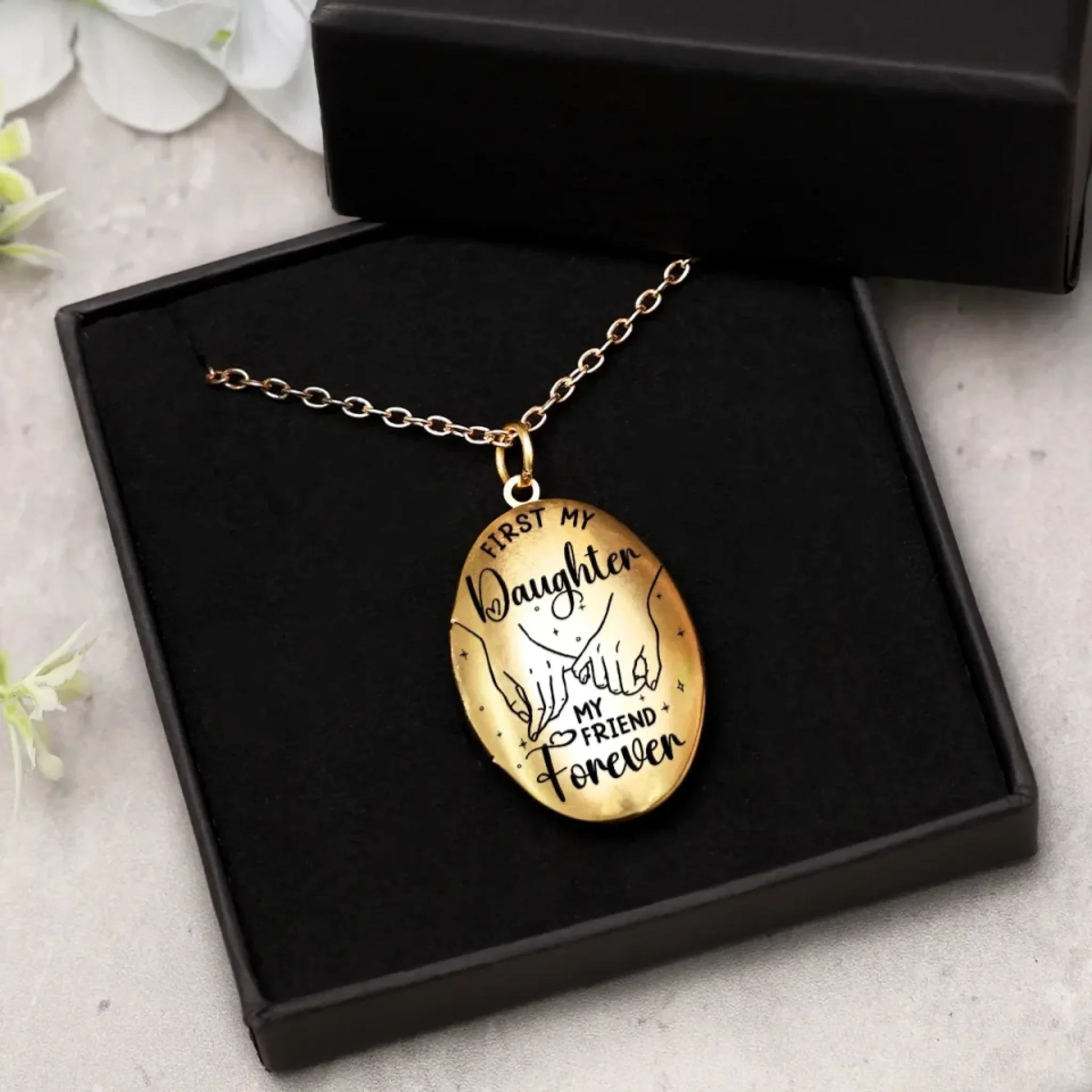 Custom Photo First My Mother, My Friend Forever - Family Personalized Custom Locket Necklace - Mother's Day, Gift For Mom, Daughter - Image 6