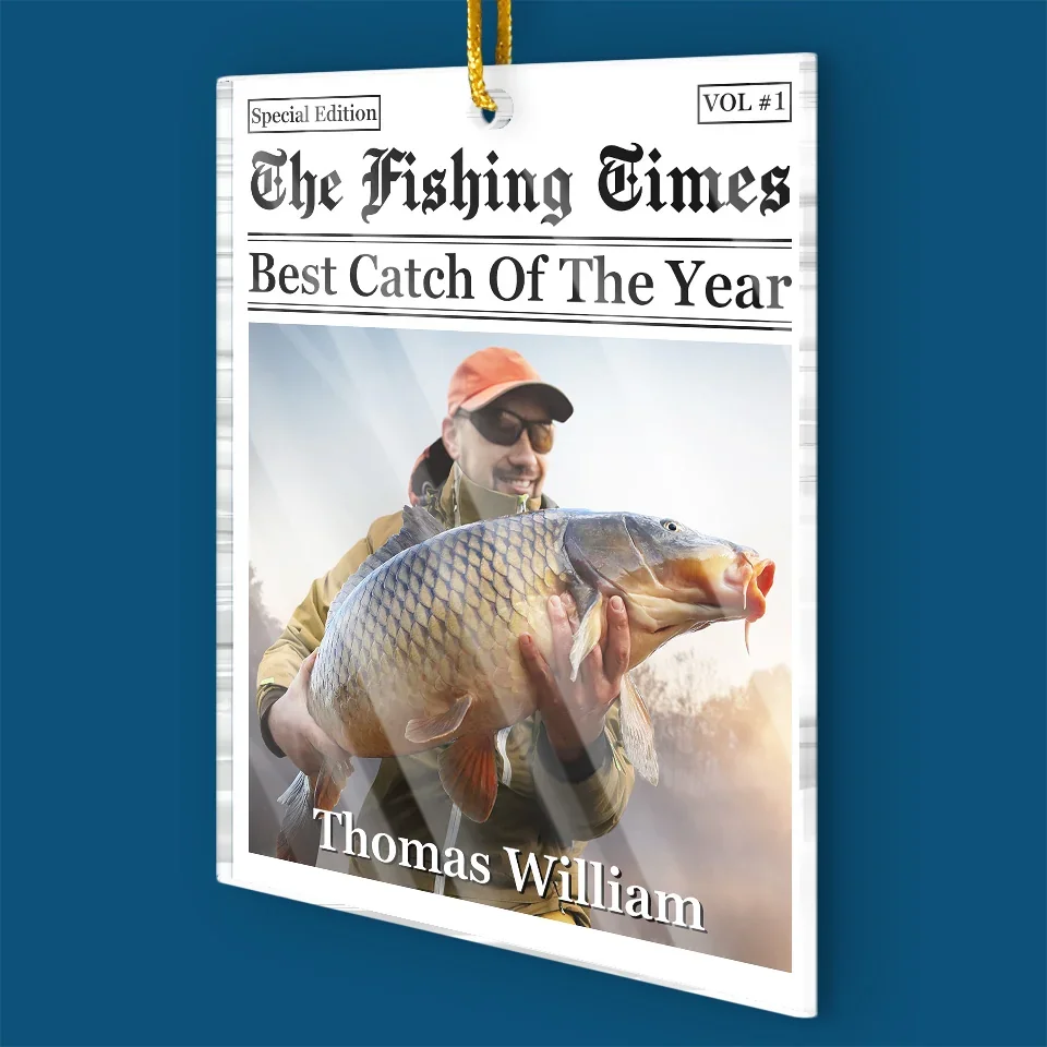 Custom Photo Fisherman Of The Year - Fishing Personalized Custom Ornament - Acrylic Custom Shaped - Christmas Gift For Fishing Lovers, Fisherman - Image 3