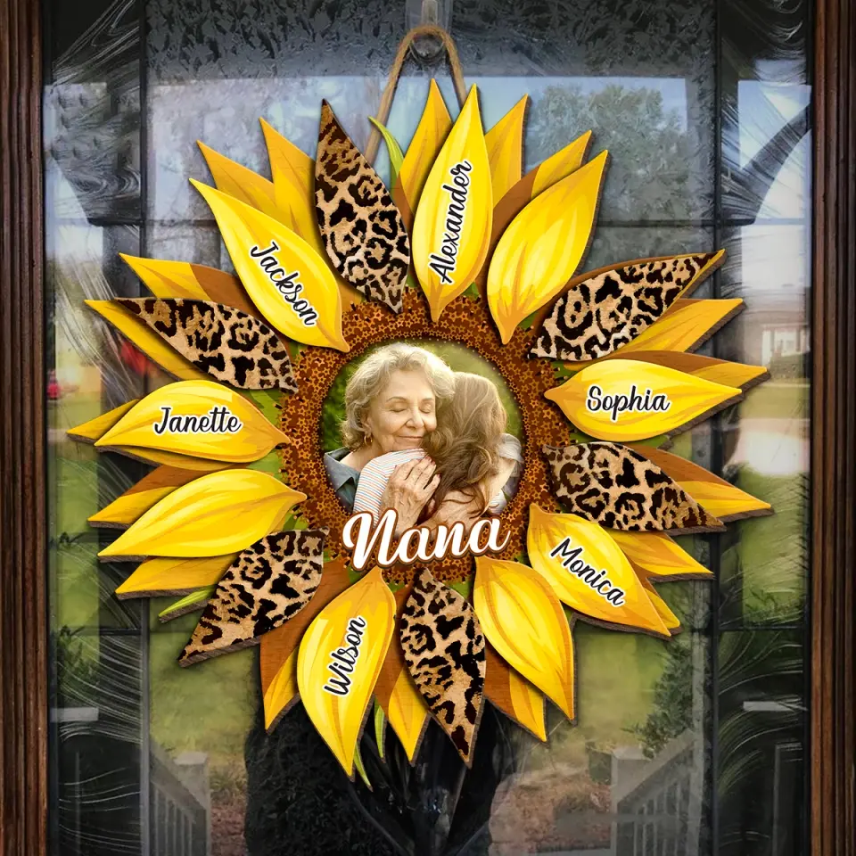 Custom Photo Flower Are Restful To Look At - Family Personalized Custom Shaped Home Decor Wood Sign - House Warming Gift For Mom, Grandma - Image 5
