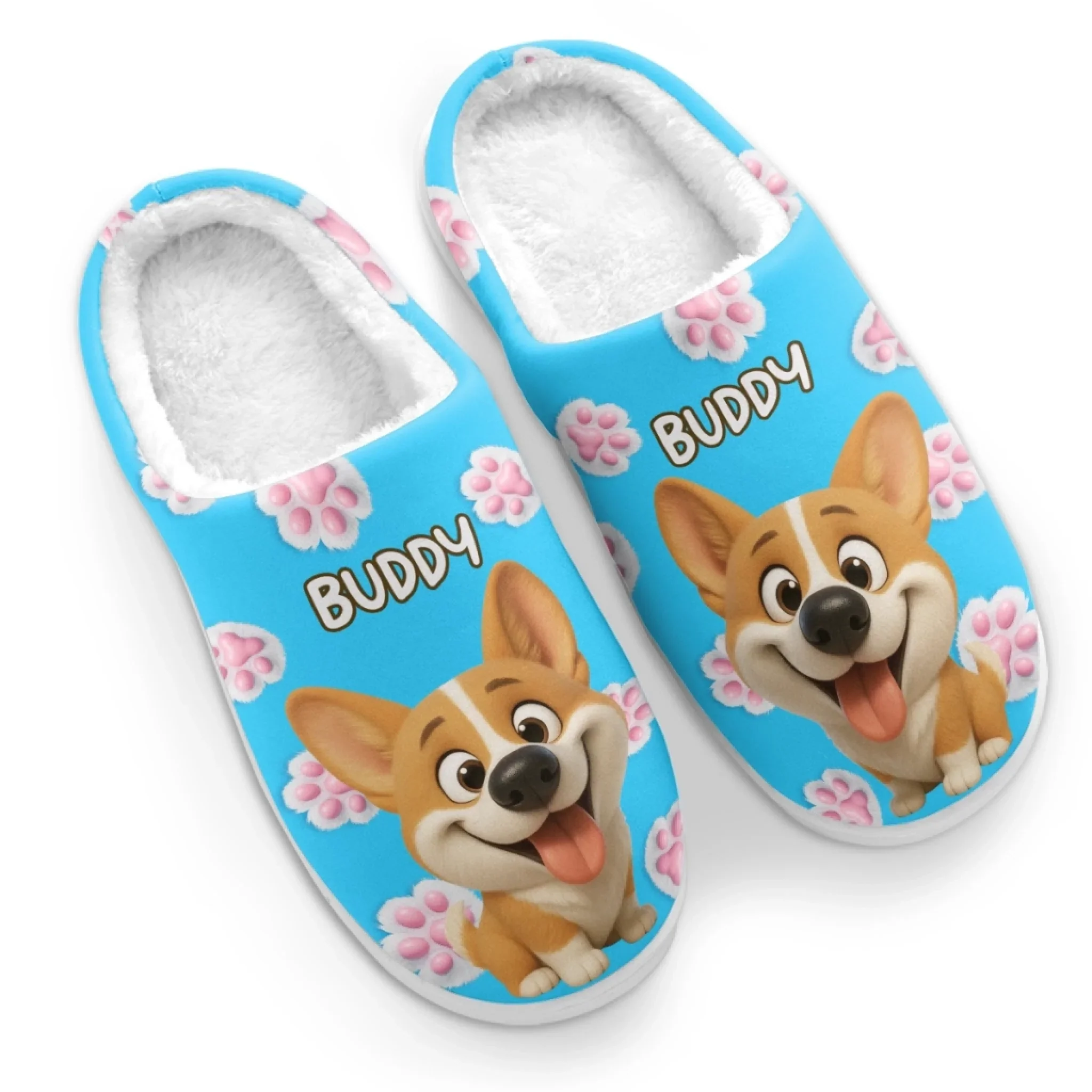 Custom Photo Fluffy Slippers - Personalized Birthday Gifts For Dog Cat Lovers, Dog Dad And Mom, Cat Owners - Happy Paws, Happy Feet - Image 4
