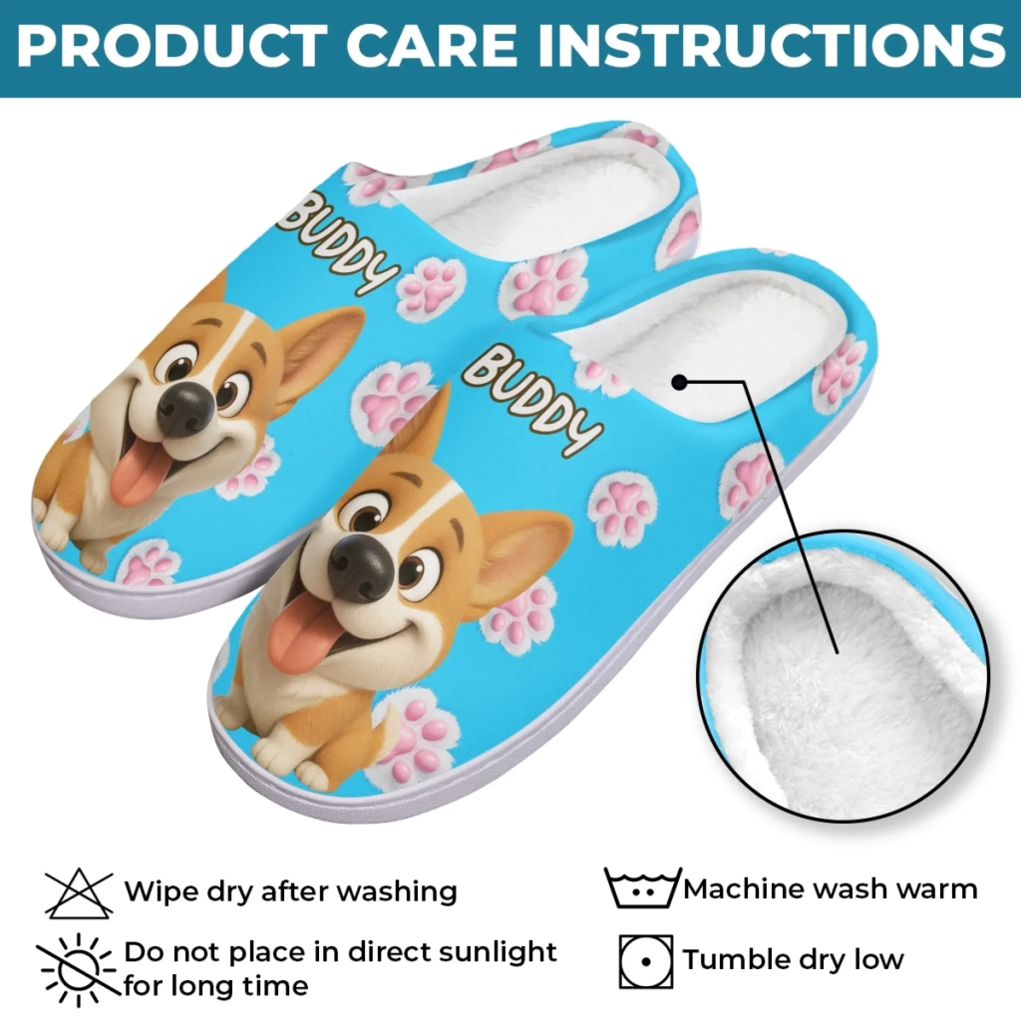 Custom Photo Fluffy Slippers - Personalized Birthday Gifts For Dog Cat Lovers, Dog Dad And Mom, Cat Owners - Happy Paws, Happy Feet - Image 5