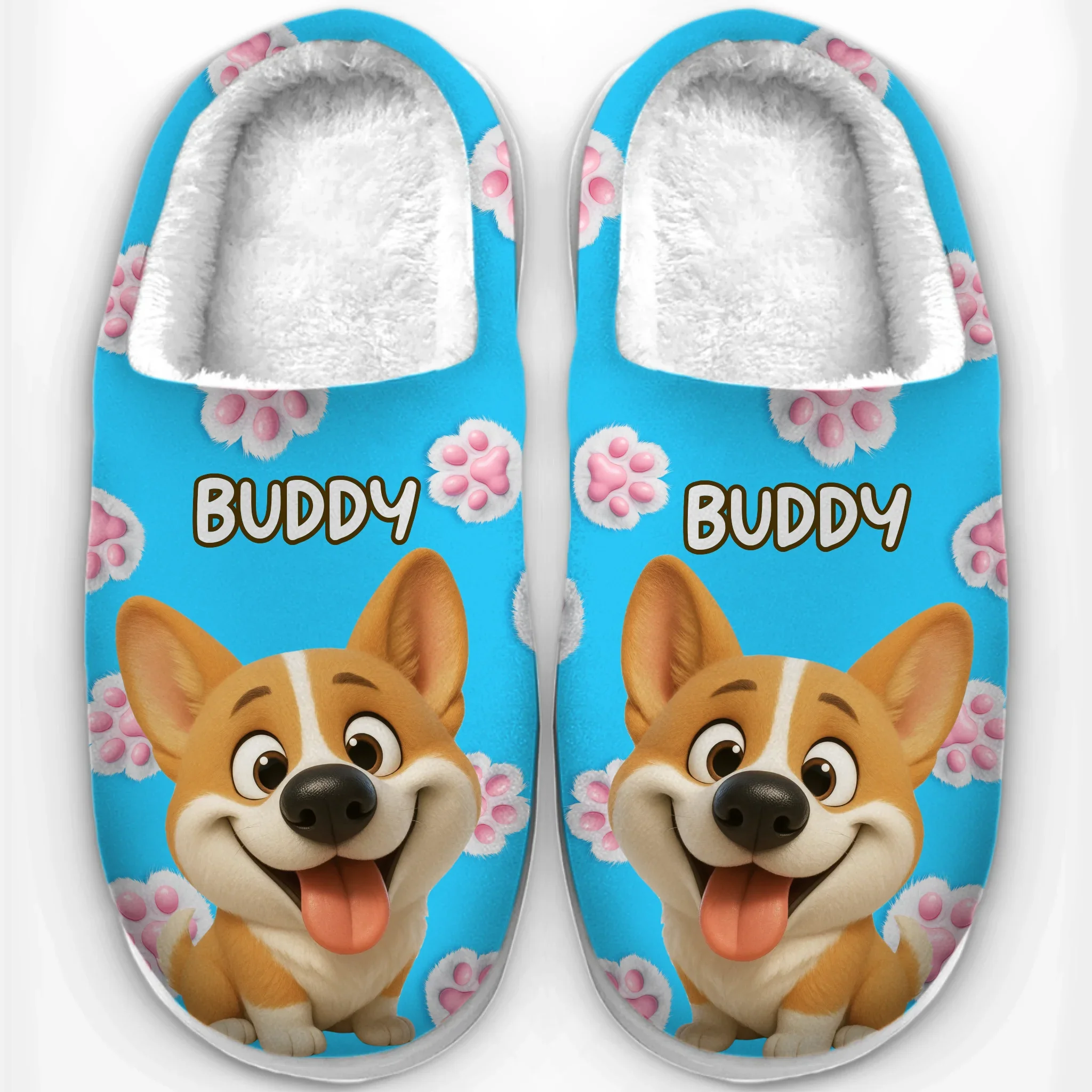 Custom Photo Fluffy Slippers - Personalized Birthday Gifts For Dog Cat Lovers, Dog Dad And Mom, Cat Owners - Happy Paws, Happy Feet - Image 8