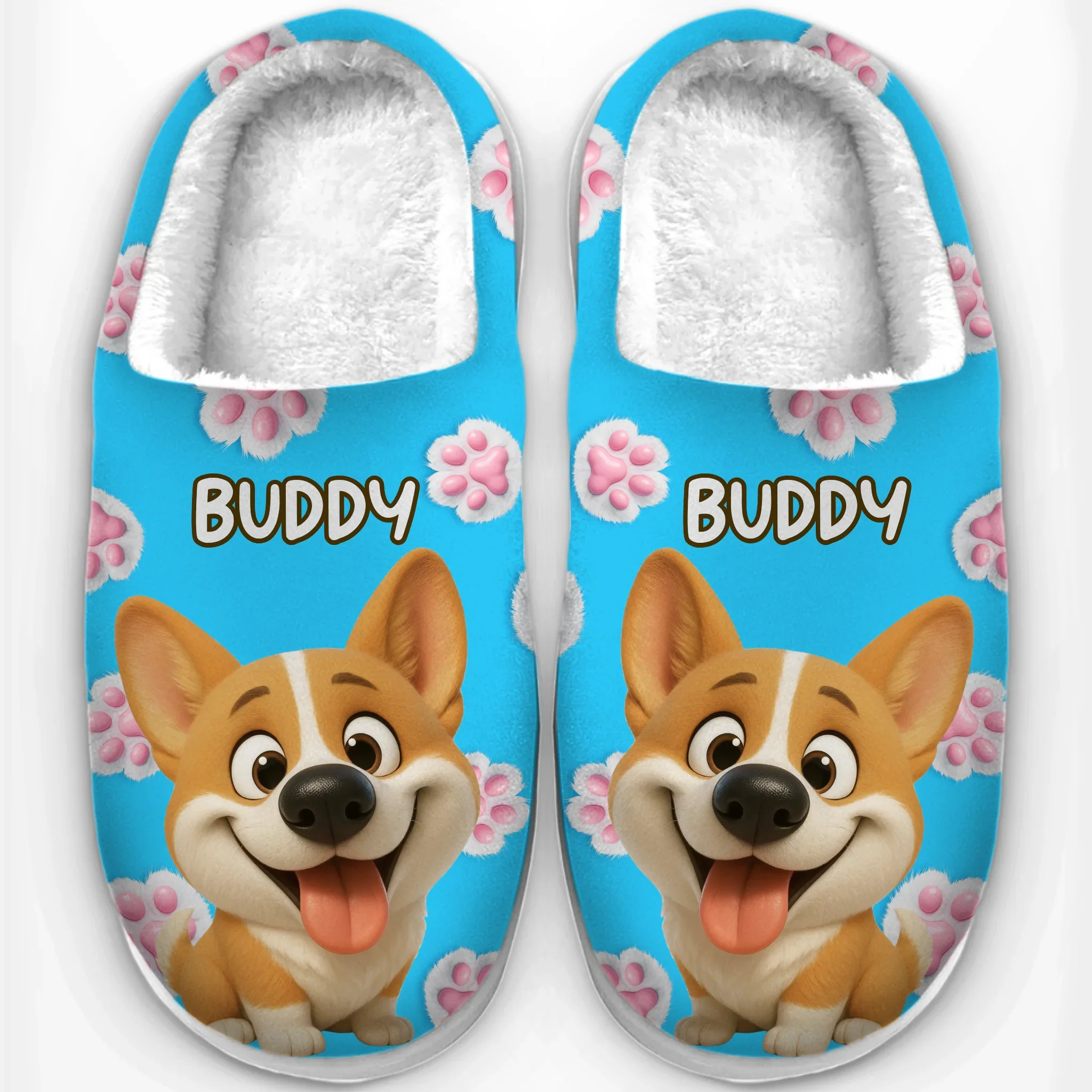 Custom Photo Fluffy Slippers - Personalized Birthday Gifts For Dog Cat Lovers, Dog Dad And Mom, Cat Owners - Happy Paws, Happy Feet - Image 9