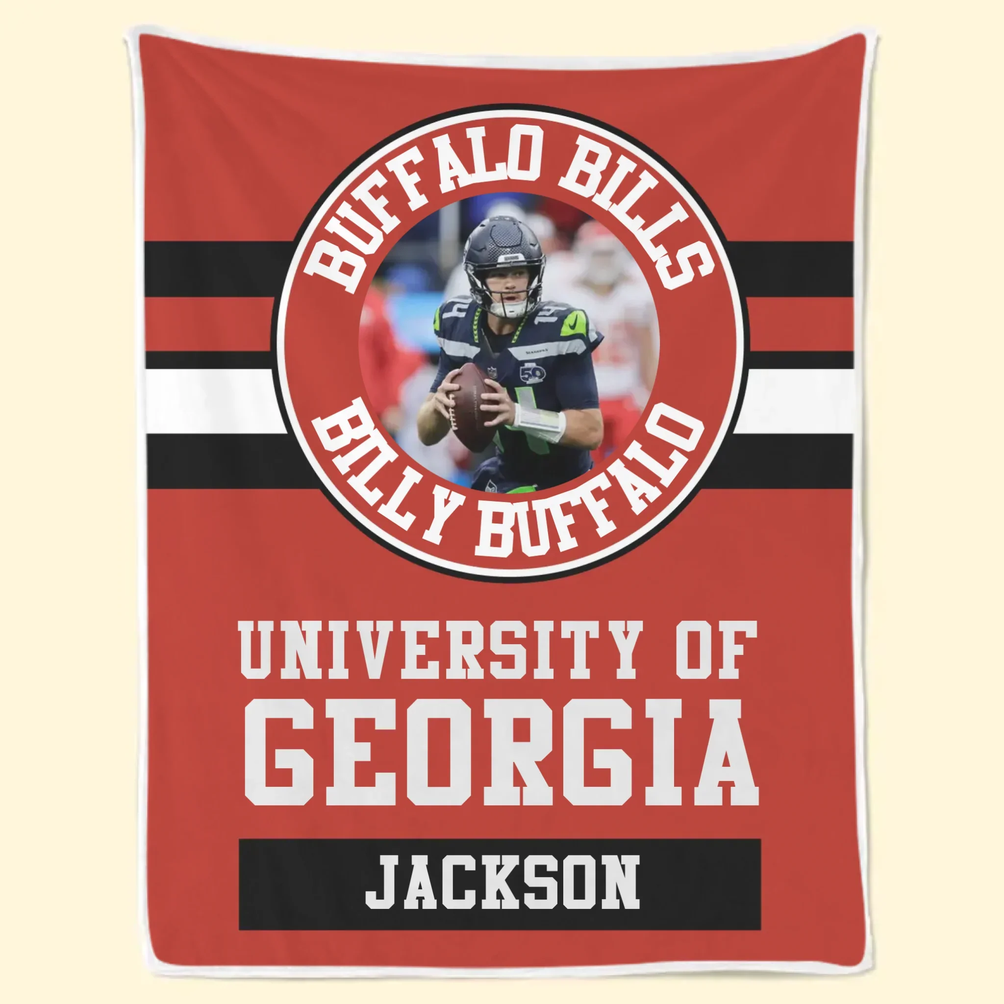 Custom Photo Football Blanket - Personalized Gift For Birthday, Football Football Lovers, NFL Fans, Sport Lovers, Senior Graduation Gift - University Logo And Team - Image 7