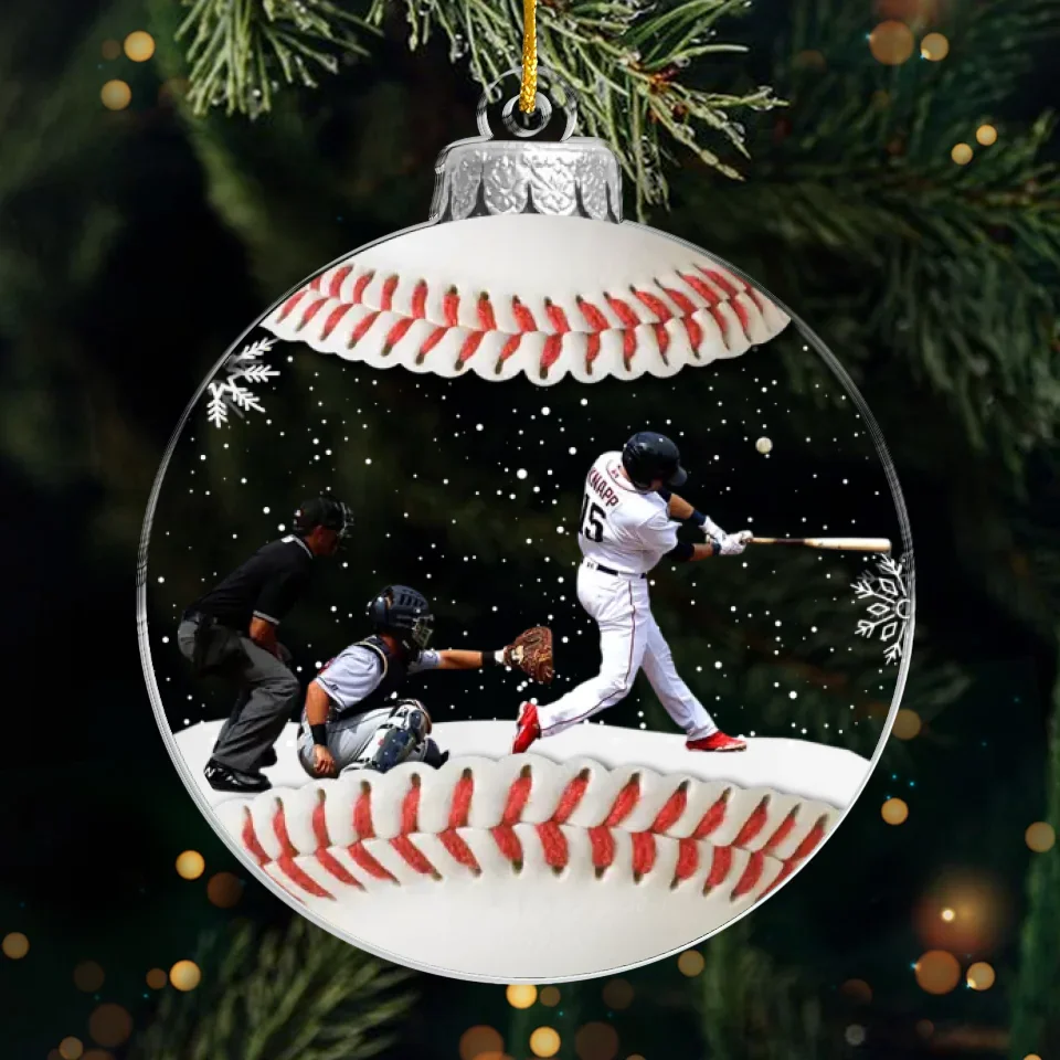 Custom Photo For The Love Of The Game - Sport Personalized Custom Ornament - Acrylic Custom Shaped - Christmas Gift For Baseball Players, Baseball Lovers - Image 2