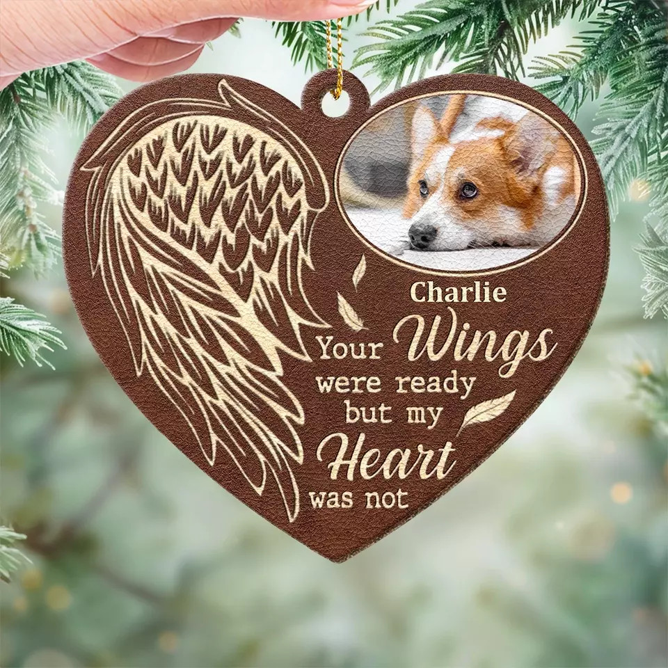 Custom Photo Forever Etched, Never To Fade - Memorial Personalized Custom Leather Ornament - Christmas Gift, Sympathy Gift For Pet Owners, Pet Lovers - Image 3