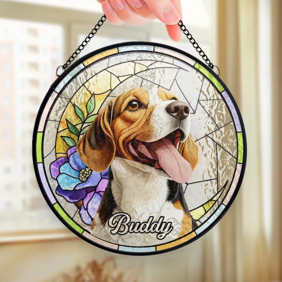 Custom Photo Forever In My Heart, You Will Always Be My Friend - Memorial Personalized Custom Stained Glass Window Hanging Suncatcher - Sympathy Gift For Pet Owners, Pet Lovers - Image 4