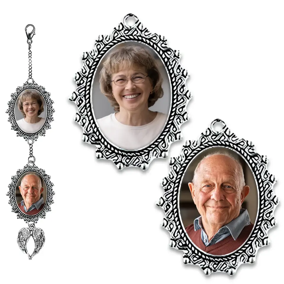 Custom Photo Forever In Our Hearts - Family Personalized Custom Graduation Tassel Photo Charm With Angel Wings - Graduation Gift For Family Members, Siblings, Brothers, Sisters - Image 2