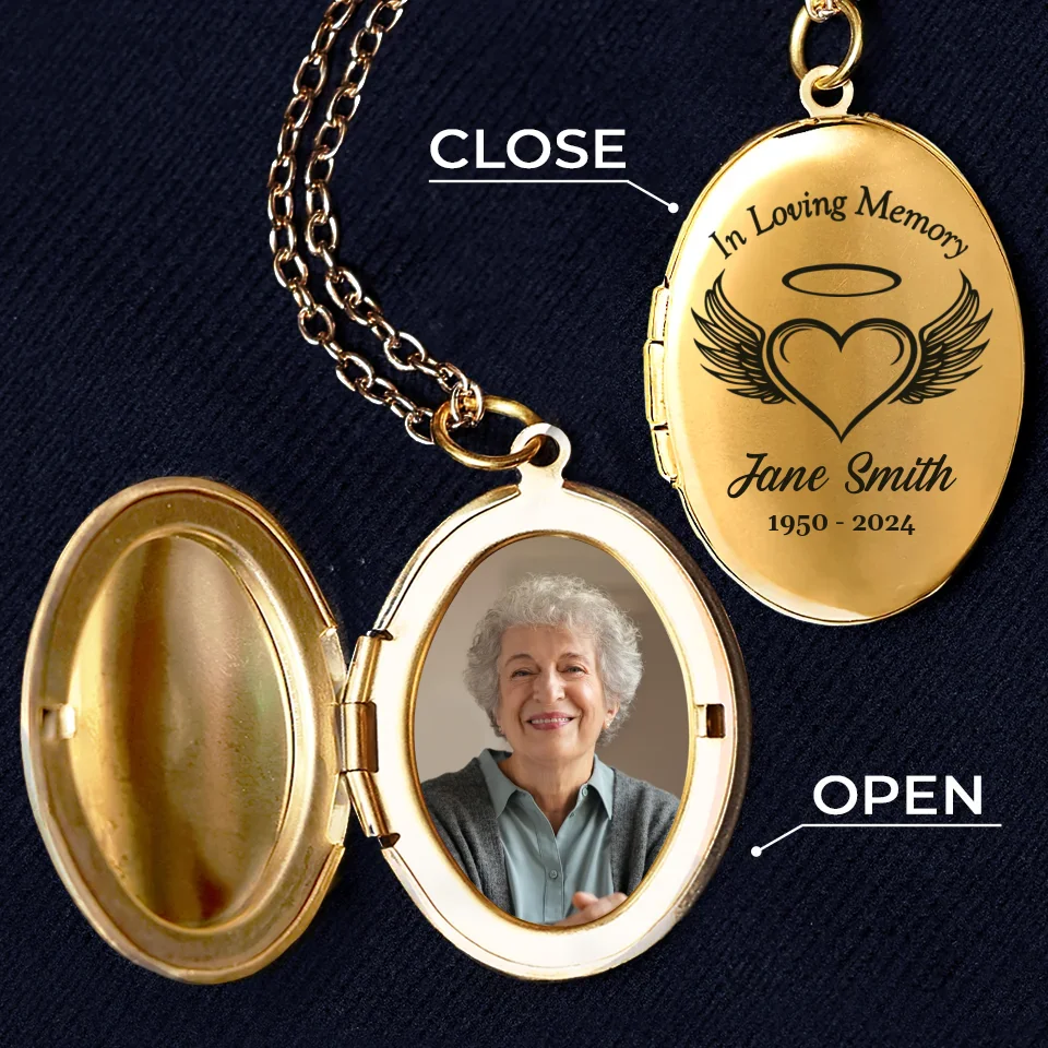 Custom Photo Forever In Our Hearts - Memorial Personalized Custom Locket Necklace - Sympathy Gift For Family Members - Image 2