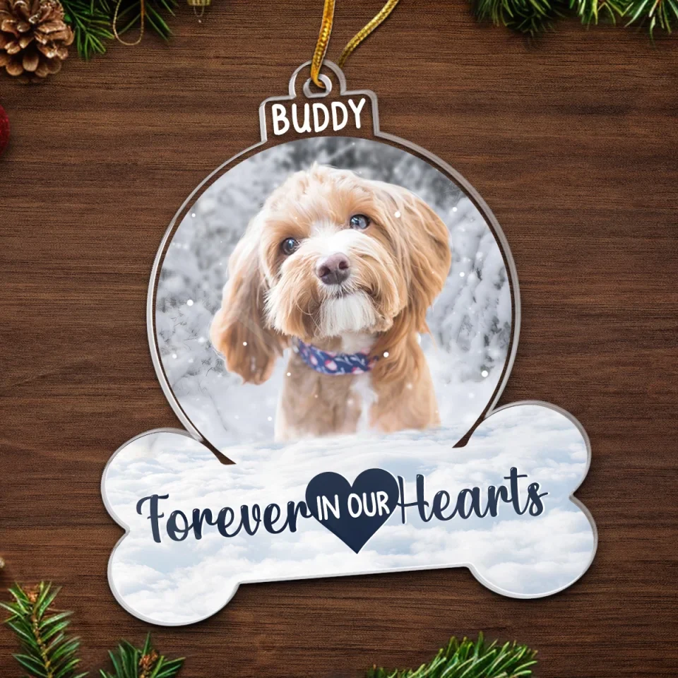 Custom Photo Forever In Our Hearts - Memorial Personalized Custom Ornament - Acrylic Custom Shaped - Sympathy Gift, Christmas Gift For Pet Owners, Pet Lovers - Image 5