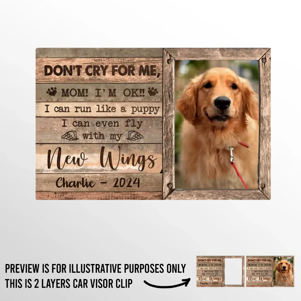 Custom Photo Forever Loved, Now Flying High With Angel Wings - Memorial Personalized Custom Car Visor Clip - Sympathy Gift For Pet Owners, Pet Lovers - Image 2