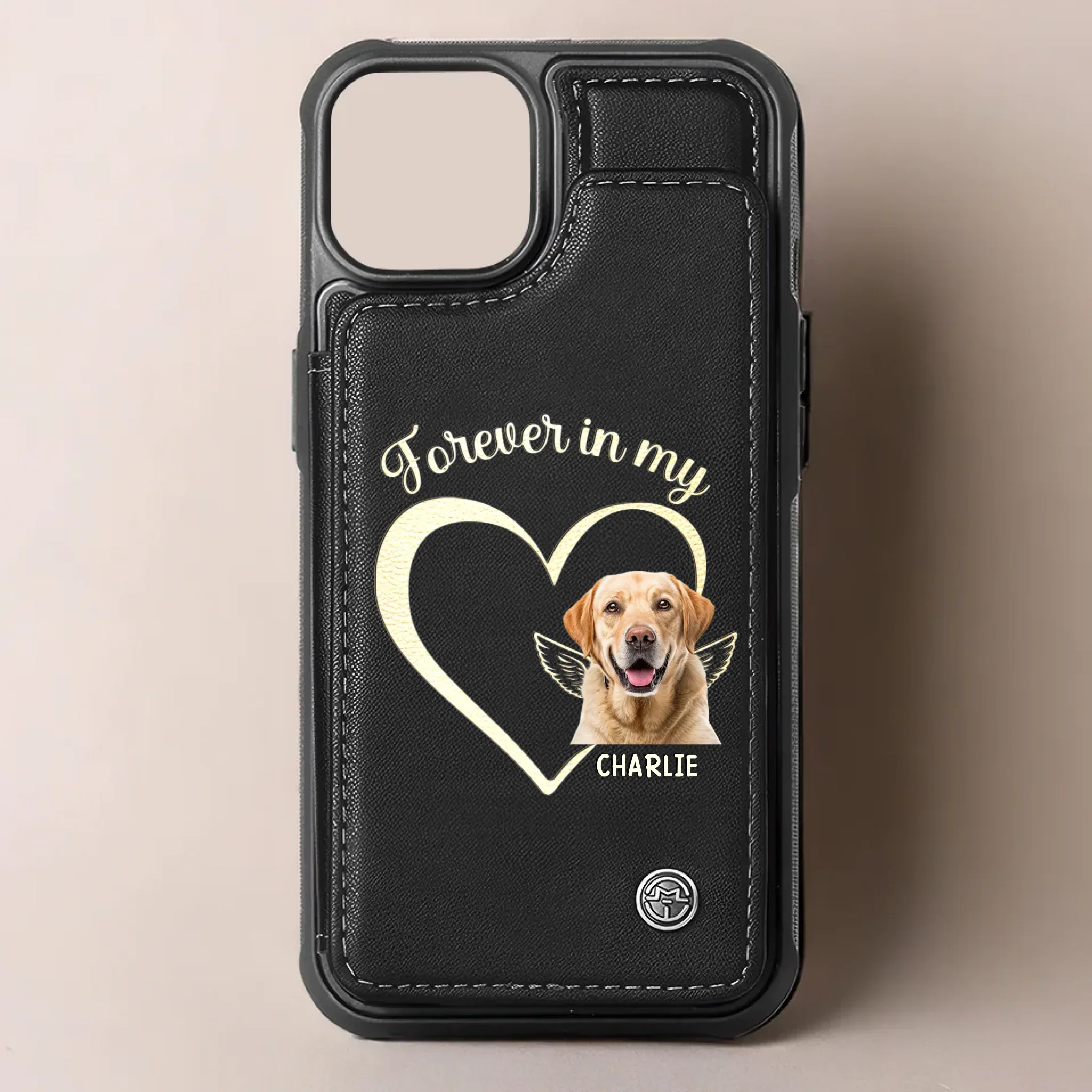 Custom Photo Forever My Companion - Memorial Personalized Custom Leather Flip Wallet Phone Case - Sympathy Gift For Pet Owners, Pet Lovers - Image 2