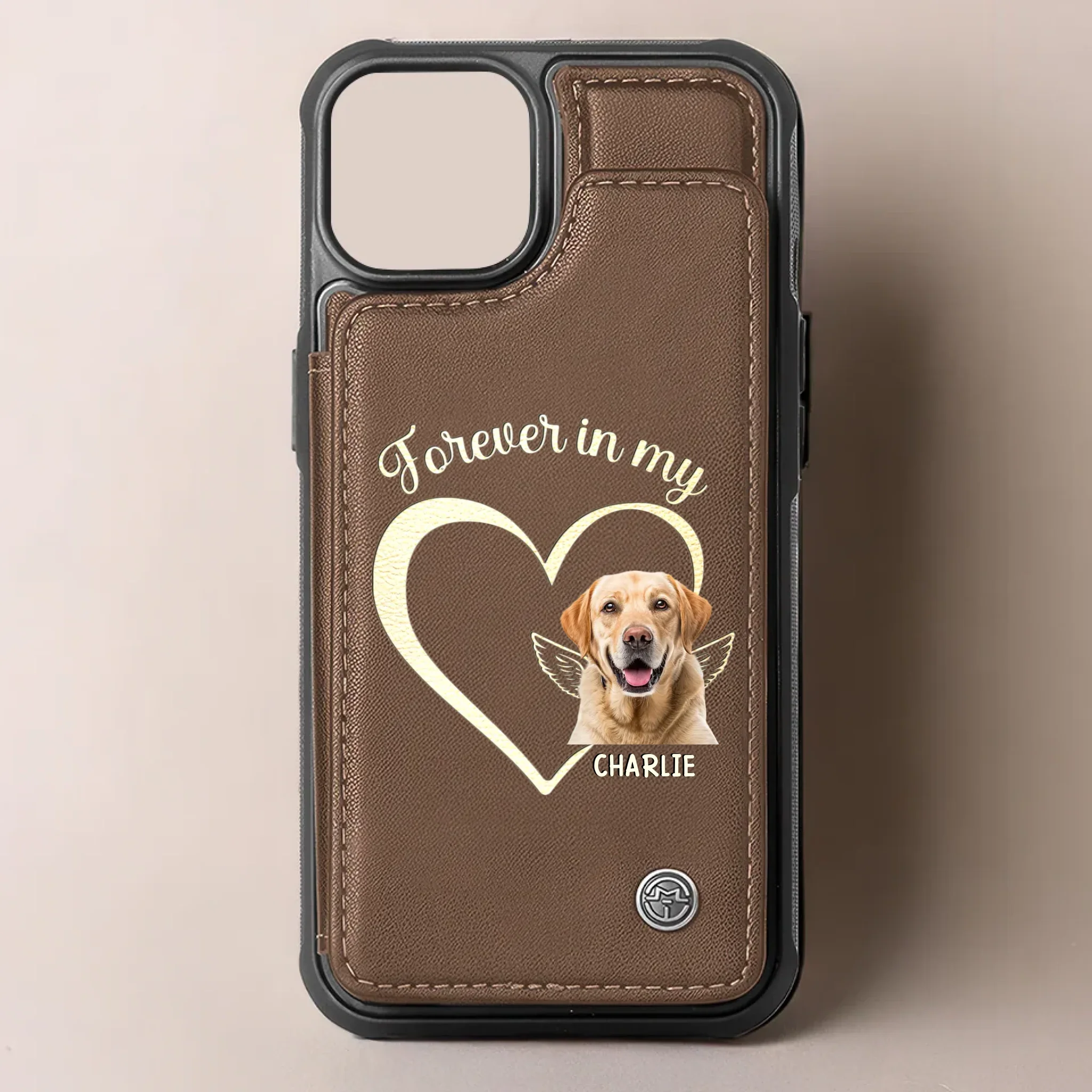 Custom Photo Forever My Companion - Memorial Personalized Custom Leather Flip Wallet Phone Case - Sympathy Gift For Pet Owners, Pet Lovers - Image 3