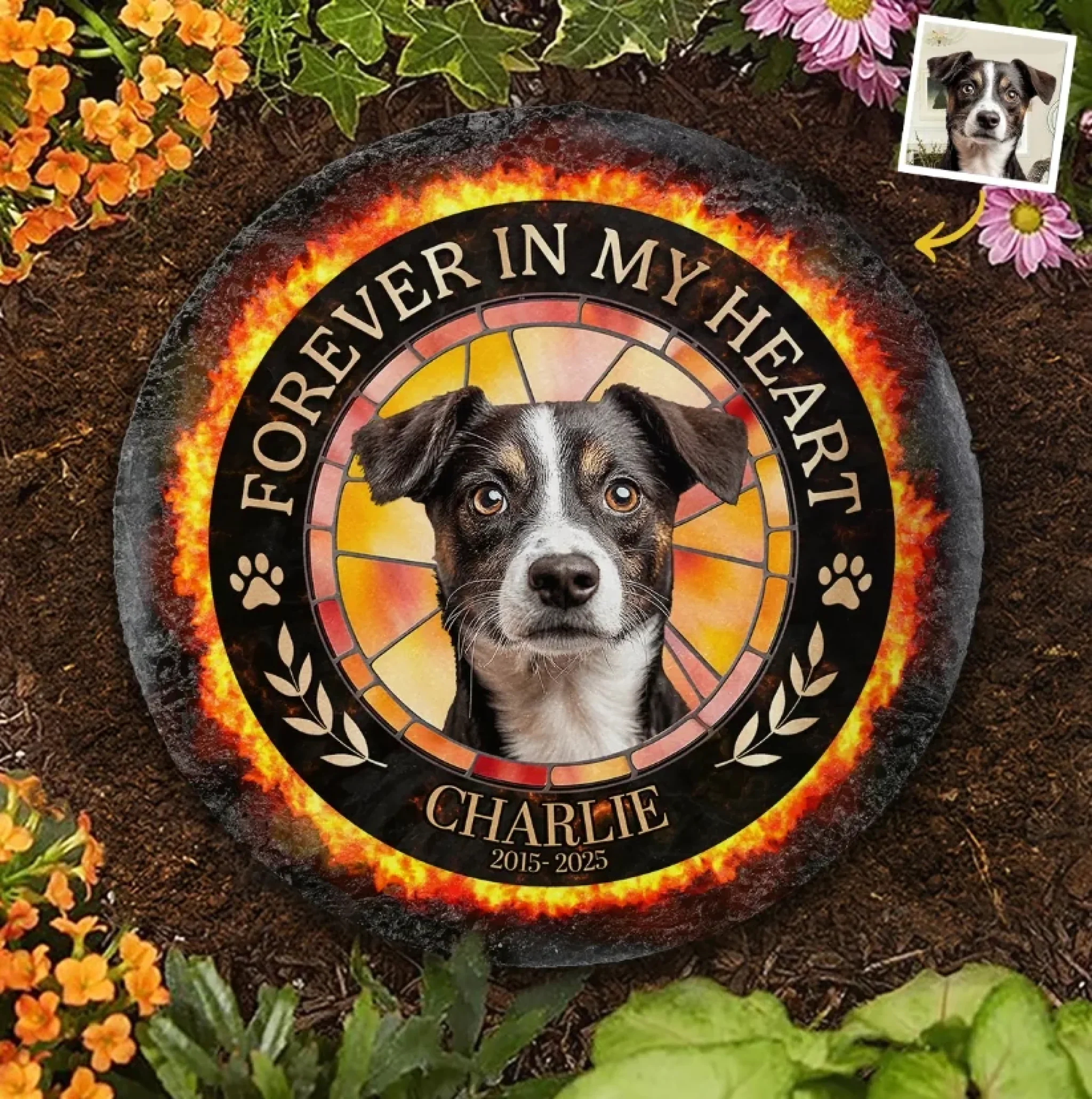 Custom Photo Forever My Fur Angel - Memorial Personalized Custom Round Shaped Stone With Stand - Sympathy Gift For Pet Owners, Pet Lovers - Image 6
