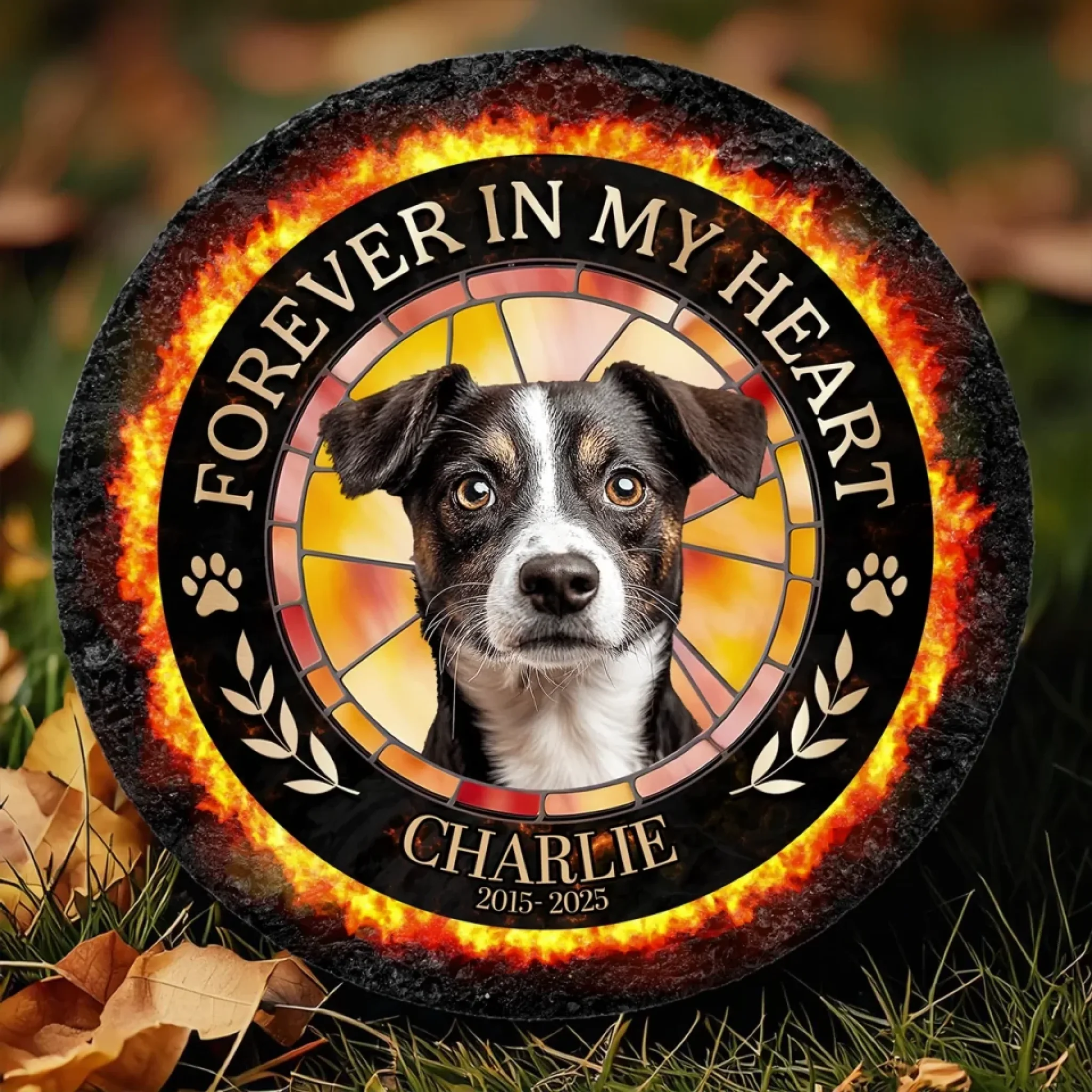 Custom Photo Forever My Fur Angel - Memorial Personalized Custom Round Shaped Stone With Stand - Sympathy Gift For Pet Owners, Pet Lovers - Image 7