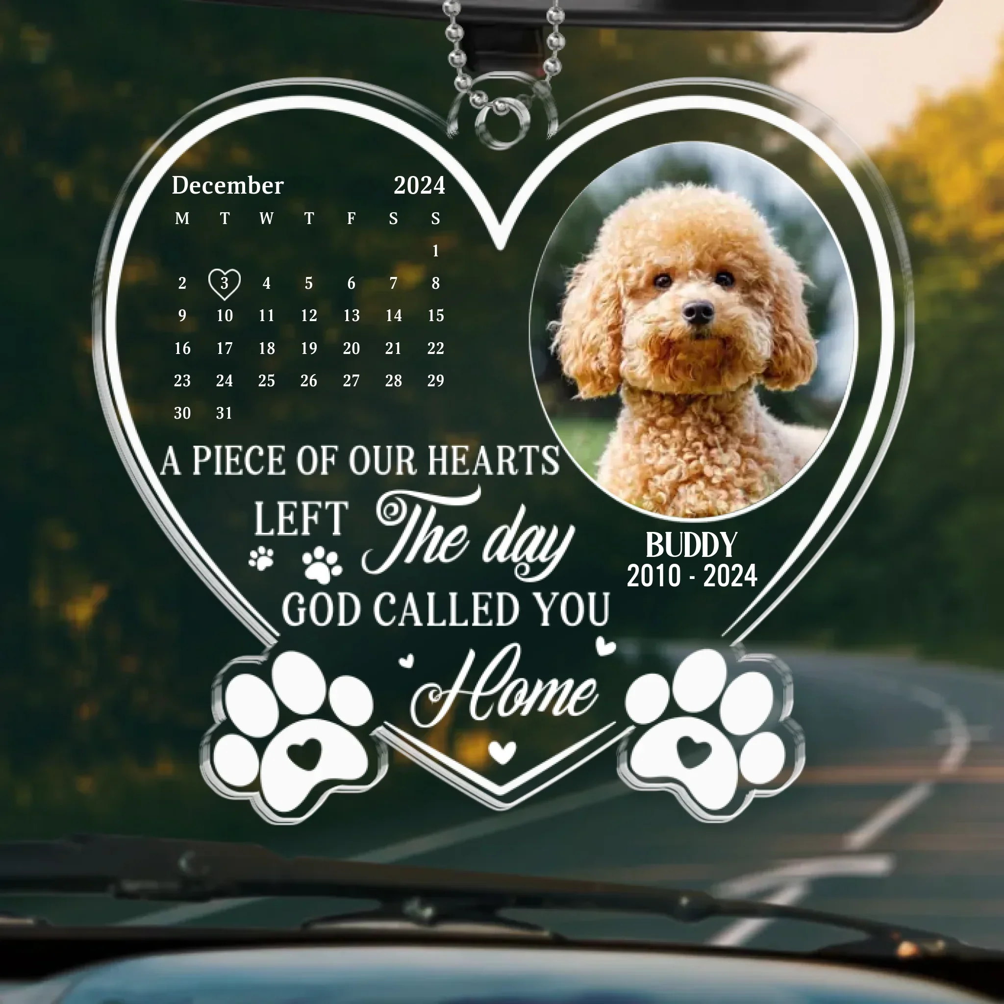 Custom Photo Forever My Furry Angel - Memorial Personalized Custom Car Ornament - Acrylic Custom Shaped - Sympathy Gift For Pet Owners, Pet Lovers - Image 2