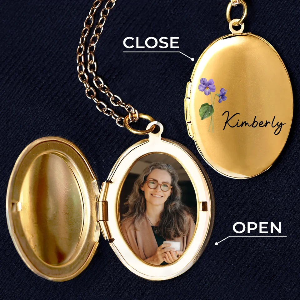 Custom Photo Friends Are Like Flowers - Bestie Personalized Custom Locket Necklace - Gift For Best Friends, BFF, Sisters - Image 2