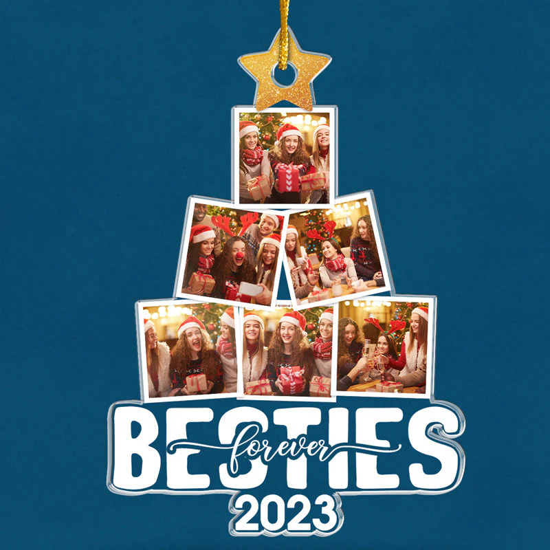 Custom Photo From Our Tree To Yours - Bestie Personalized Custom Ornament - Acrylic Custom Shaped - Christmas Gift For Best Friends, BFF, Sisters - Image 3