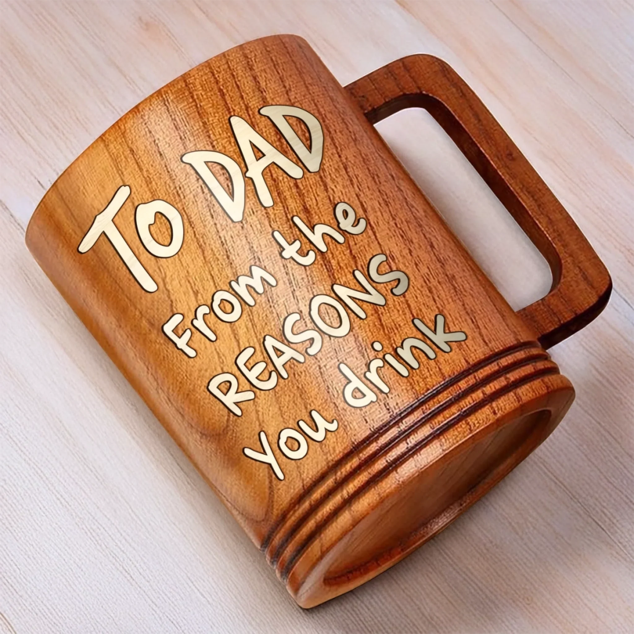 Custom Photo From The Reasons You Drink - Family Personalized Custom Wooden Mug - Father's Day, Gift For Dad, Grandpa - Image 4