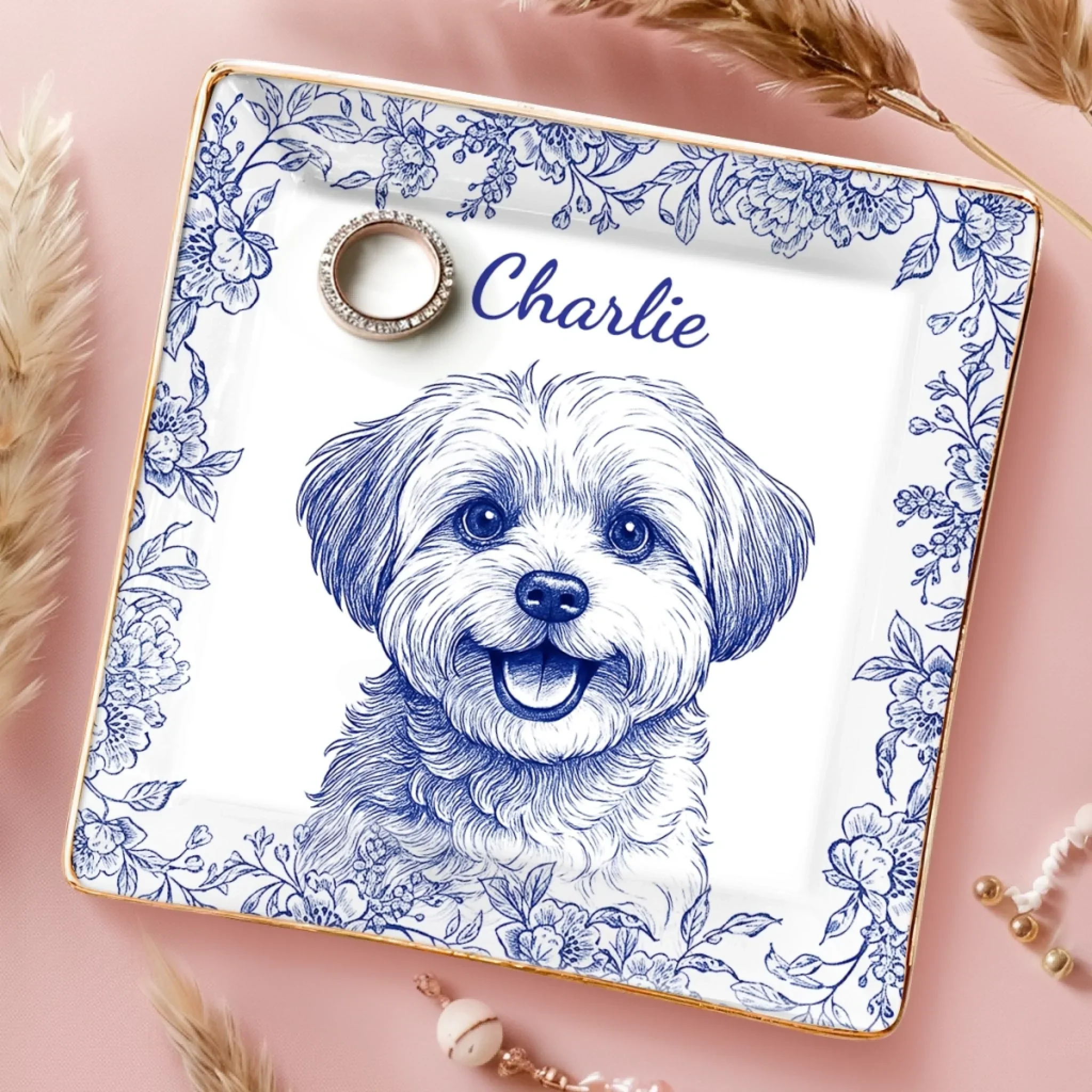 Custom Photo Full-Print Jewelry Dish - Personalized  Christmas Birthday Gifts For Dog Cat Lovers, Dog Dad And Mom, Cat Owners - Forever My Little Muse - Image 4