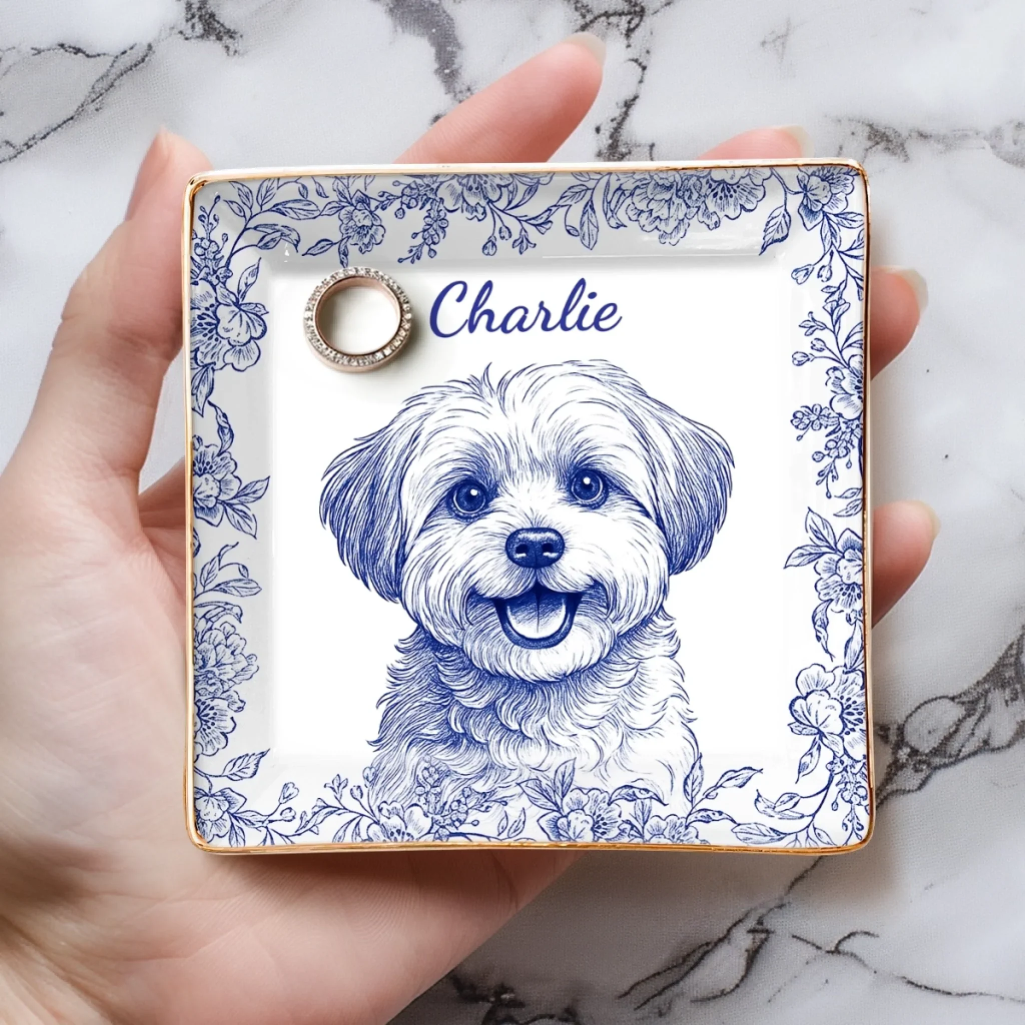 Custom Photo Full-Print Jewelry Dish - Personalized  Christmas Birthday Gifts For Dog Cat Lovers, Dog Dad And Mom, Cat Owners - Forever My Little Muse - Image 5