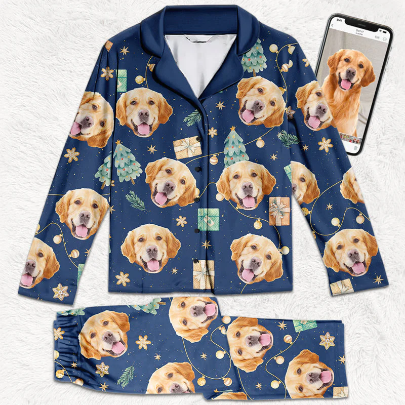 Custom Photo Furst Christmas Together - Dog & Cat Personalized Custom Face Photo Pajamas - Christmas Gift For Pet Owners, Pet Lovers - Image 2