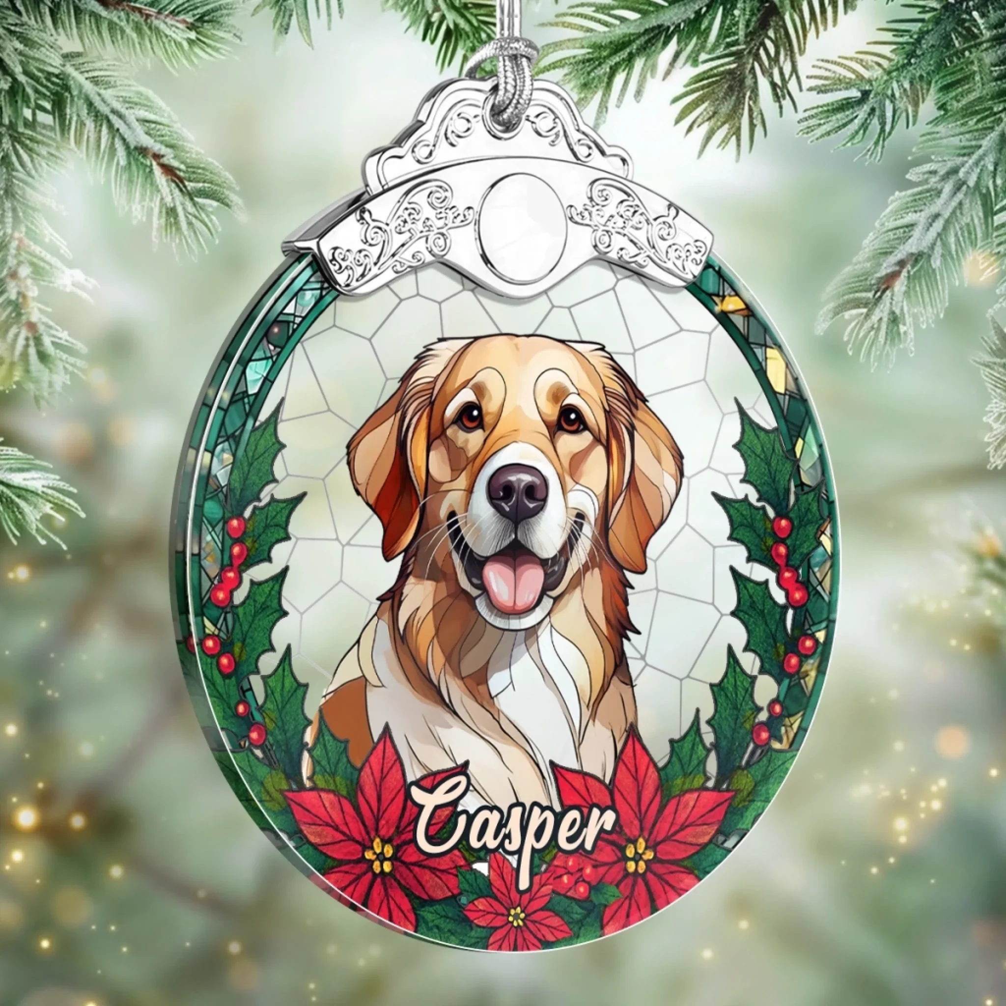 Custom Photo Glass Ornament - Personalized Christmas Birthday Gifts For Dog Cat Lovers, Dog Dad And Mom, Cat Owners - Merry Woofmas - Image 3