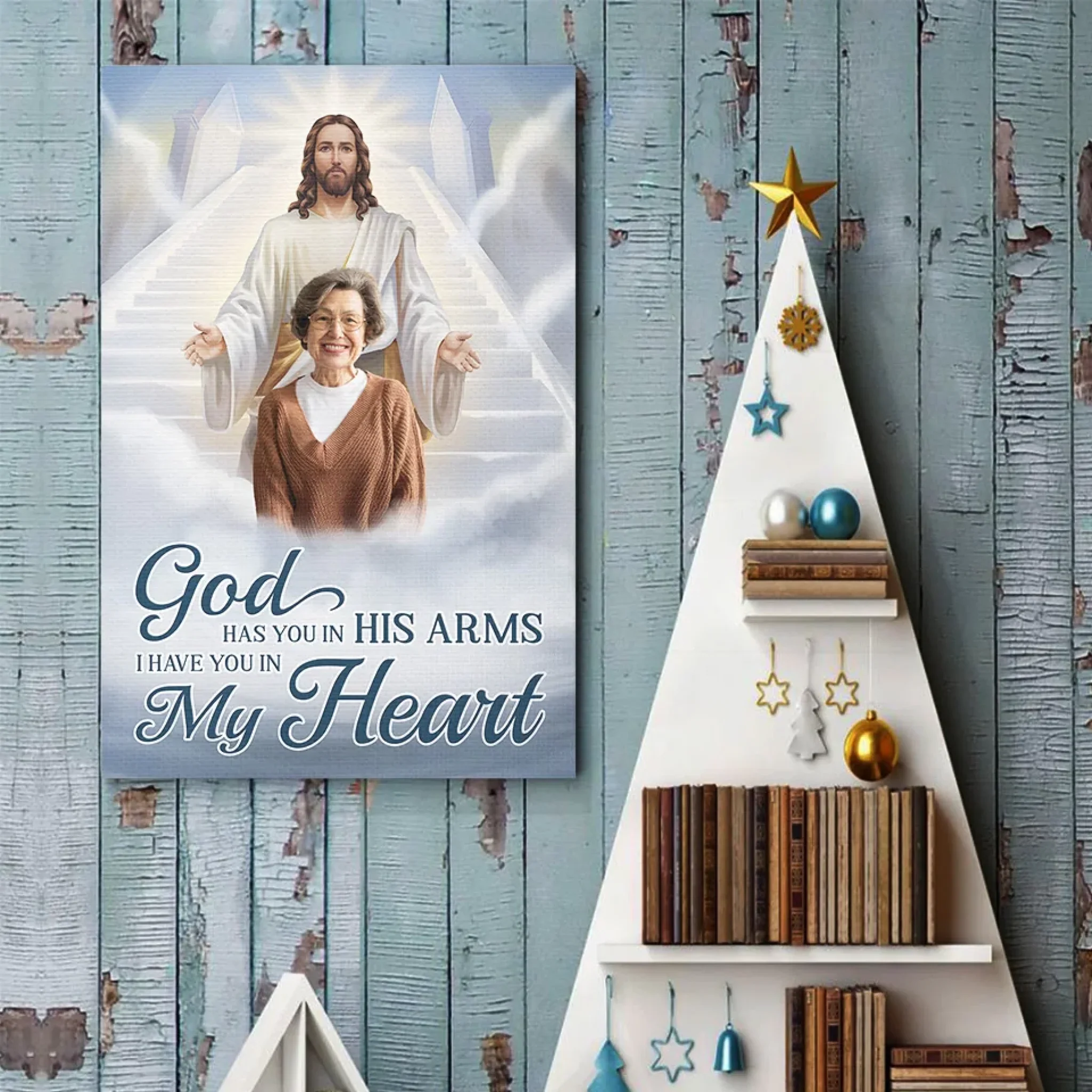 Custom Photo God Has You In His Arms, I Have You In My Heart - Memorial Personalized Custom Vertical Poster - Sympathy Gift For Family Members - Image 4