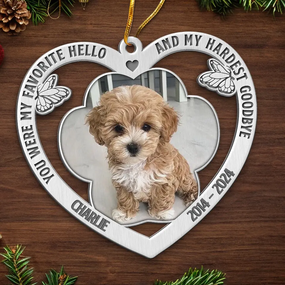 Custom Photo Gone To Heaven, Forever In Our Hearts - Memorial Personalized Custom Ornament - Metal Custom Shaped - Sympathy Gift, Christmas Gift For Pet Owners, Pet Lovers - Image 5