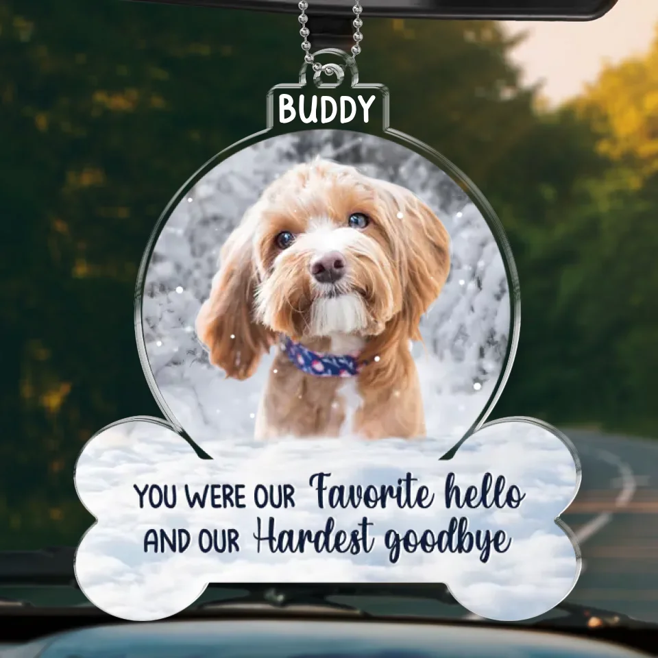 Custom Photo Goodbyes Are Not Forever - Memorial Personalized Custom Car Ornament - Acrylic Custom Shaped - Sympathy Gift For Pet Owners, Pet Lovers - Image 2