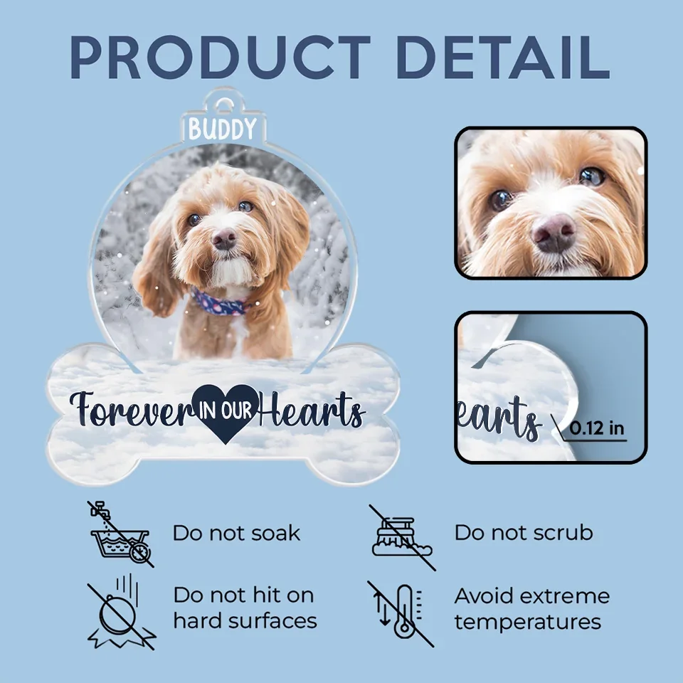 Custom Photo Goodbyes Are Not Forever - Memorial Personalized Custom Car Ornament - Acrylic Custom Shaped - Sympathy Gift For Pet Owners, Pet Lovers - Image 5