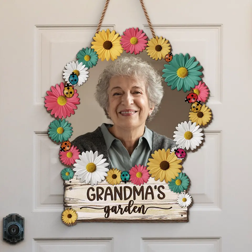 Custom Photo Grandma's Garden - Family Personalized Custom Shaped Home Decor Wood Sign - House Warming Gift For Mom, Grandma - Image 3