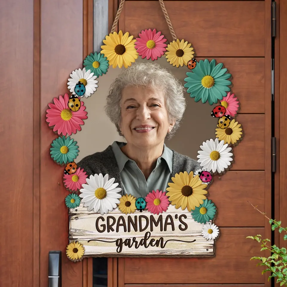Custom Photo Grandma's Garden - Family Personalized Custom Shaped Home Decor Wood Sign - House Warming Gift For Mom, Grandma - Image 4