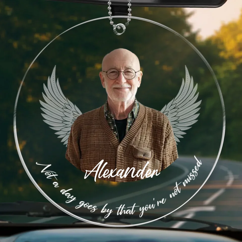 Custom Photo Greatly Loved, Deeply Missed - Memorial Personalized Custom Car Ornament - Acrylic Custom Shaped - Sympathy Gift For Family Members - Image 2