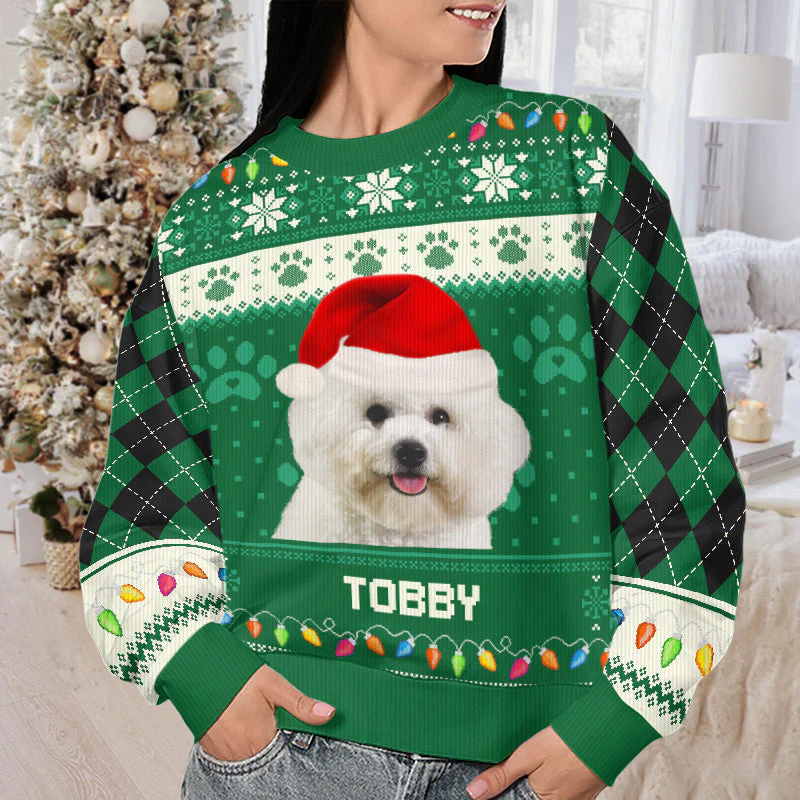 Custom Photo Grow Old Along With Me - Dog & Cat Personalized Custom Ugly Sweatshirt - Unisex Wool Jumper - Christmas Gift For Pet Owners, Pet Lovers - Image 4