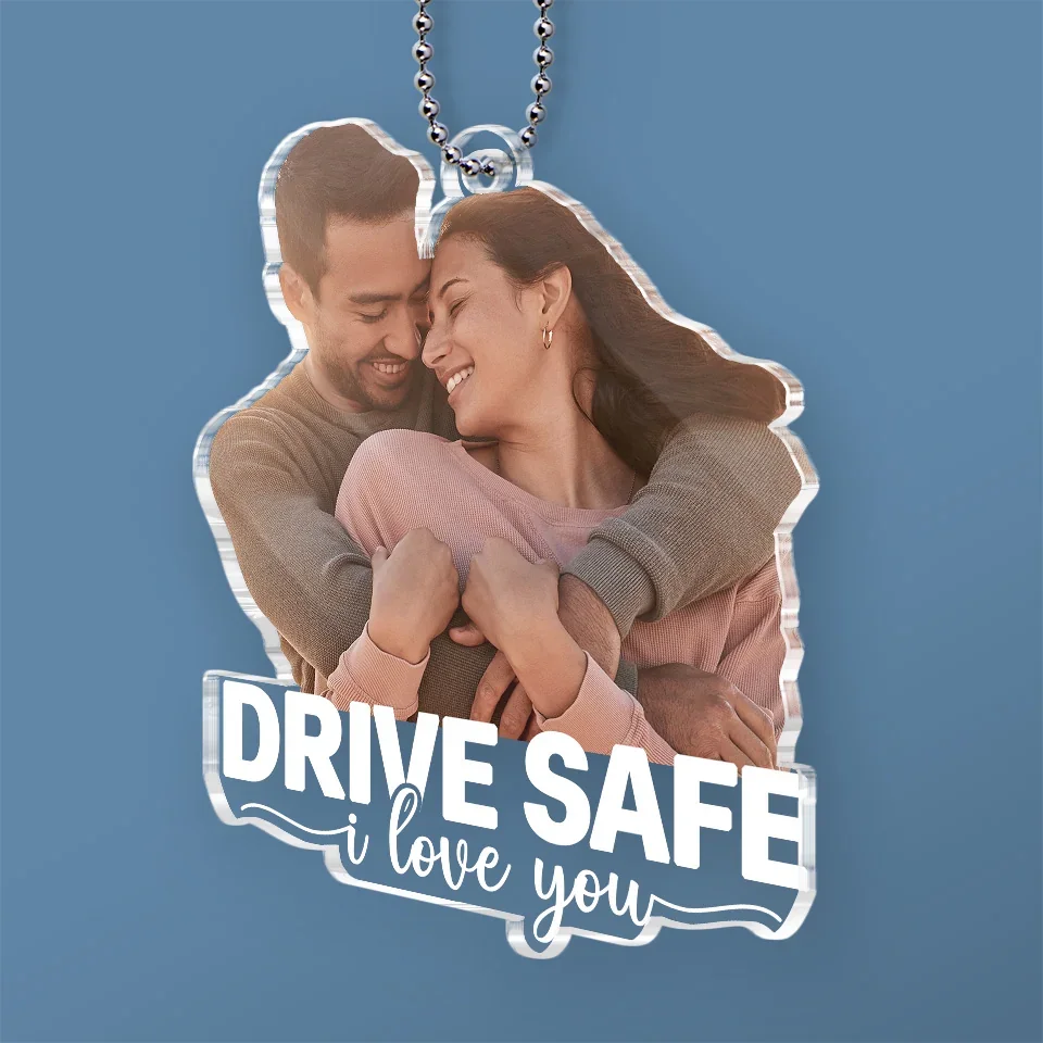 Custom Photo Happier With You - Couple Personalized Custom Car Ornament - Acrylic Custom Shaped - Gift For Husband Wife, Anniversary - Image 3