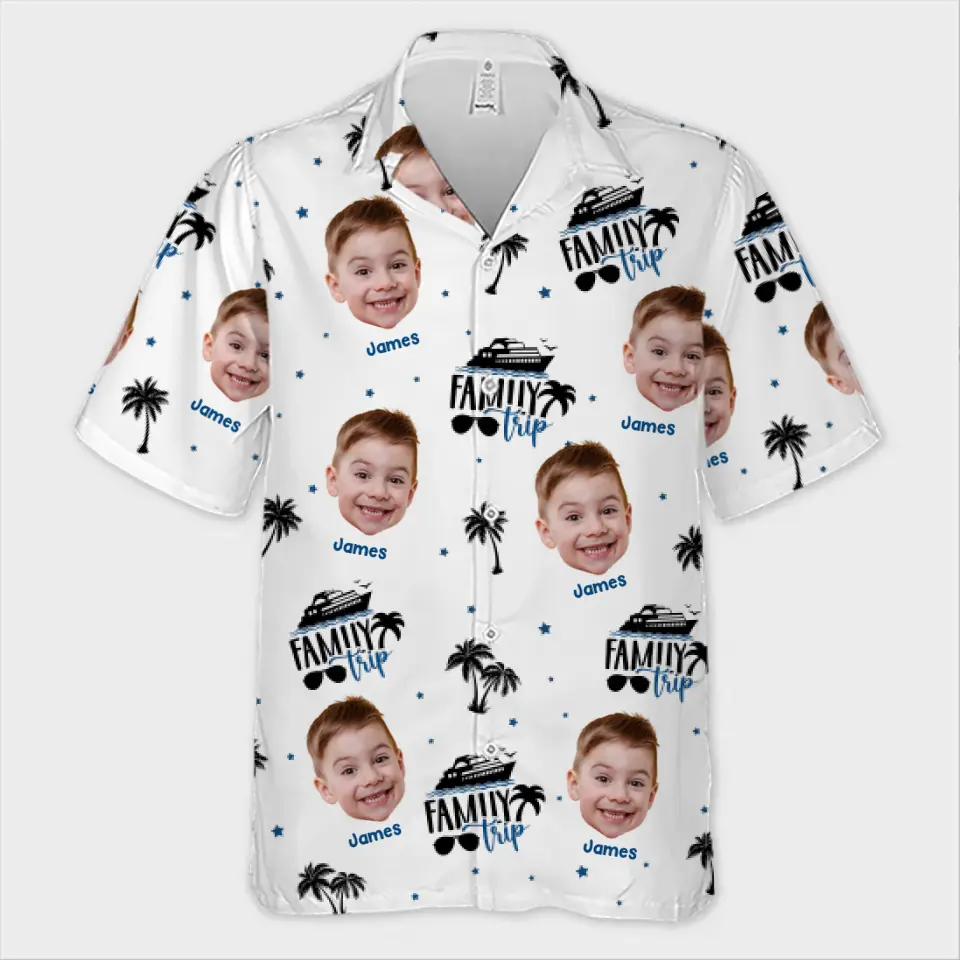 Custom Photo Happiness Is A Summer Day With Family - Family Personalized Custom Unisex Tropical Hawaiian Aloha Shirt - Summer Vacation Gift For Family Members - Image 2