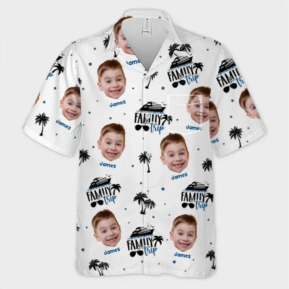 Custom Photo Happiness Is A Summer Day With Family - Family Personalized Custom Unisex Tropical Hawaiian Aloha Shirt - Summer Vacation Gift For Family Members - Image 3