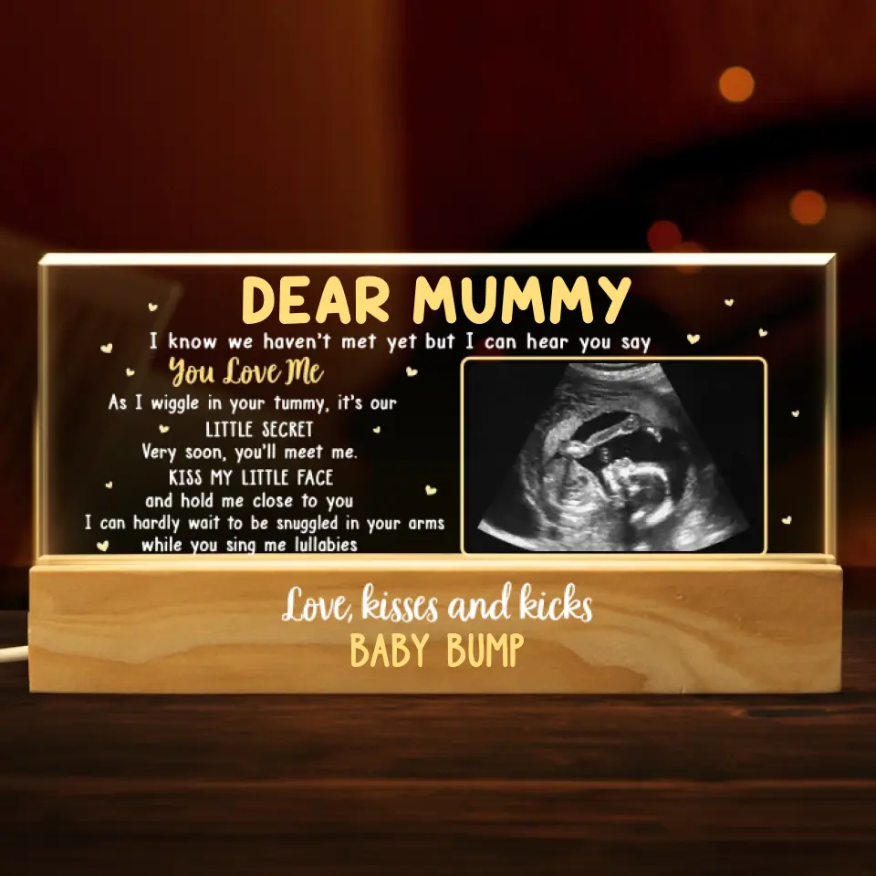 Custom Photo Happiness Is Born At Our Home - Family Personalized Custom Acrylic Letters 3D LED Night Light - Gift For Baby Kids, Newborn Baby - Image 2