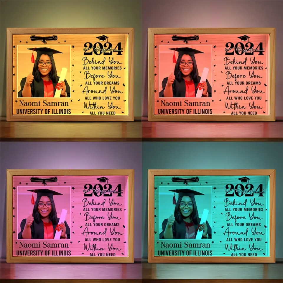 Custom Photo Happiness Is Wanting What You Get - Family Personalized Custom Frame Light Box - Graduation Gift For Siblings, Brothers, Sisters - Image 5