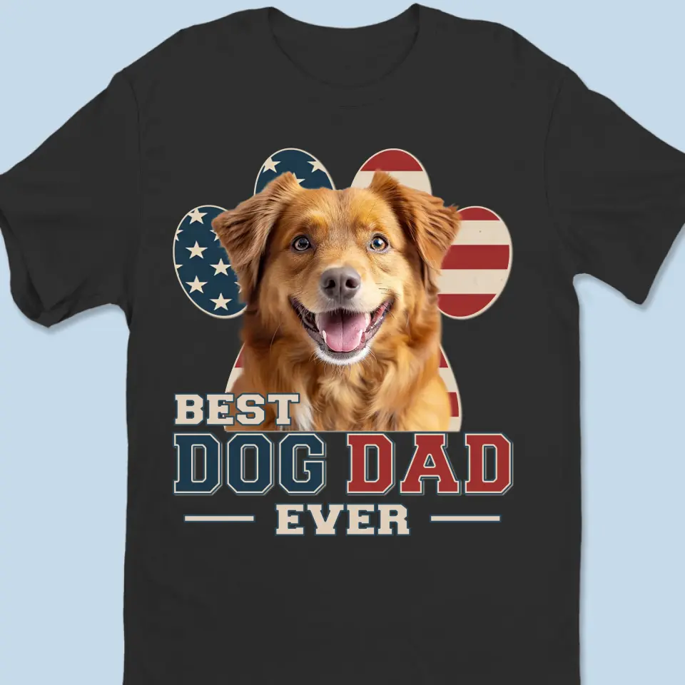 Custom Photo Happy To Be With The Best Dad - Dog & Cat Personalized Custom Unisex T-shirt, Hoodie, Sweatshirt - Father's Day, Gift For Pet Owners, Pet Lovers - Image 2